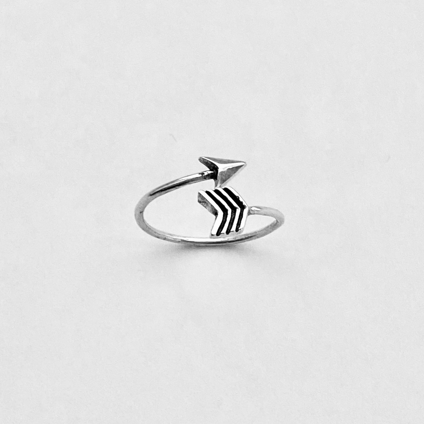 Sterling Silver Thin Wraparound Arrow Toe Ring, Delicate Bow and Arrow Silver Rings