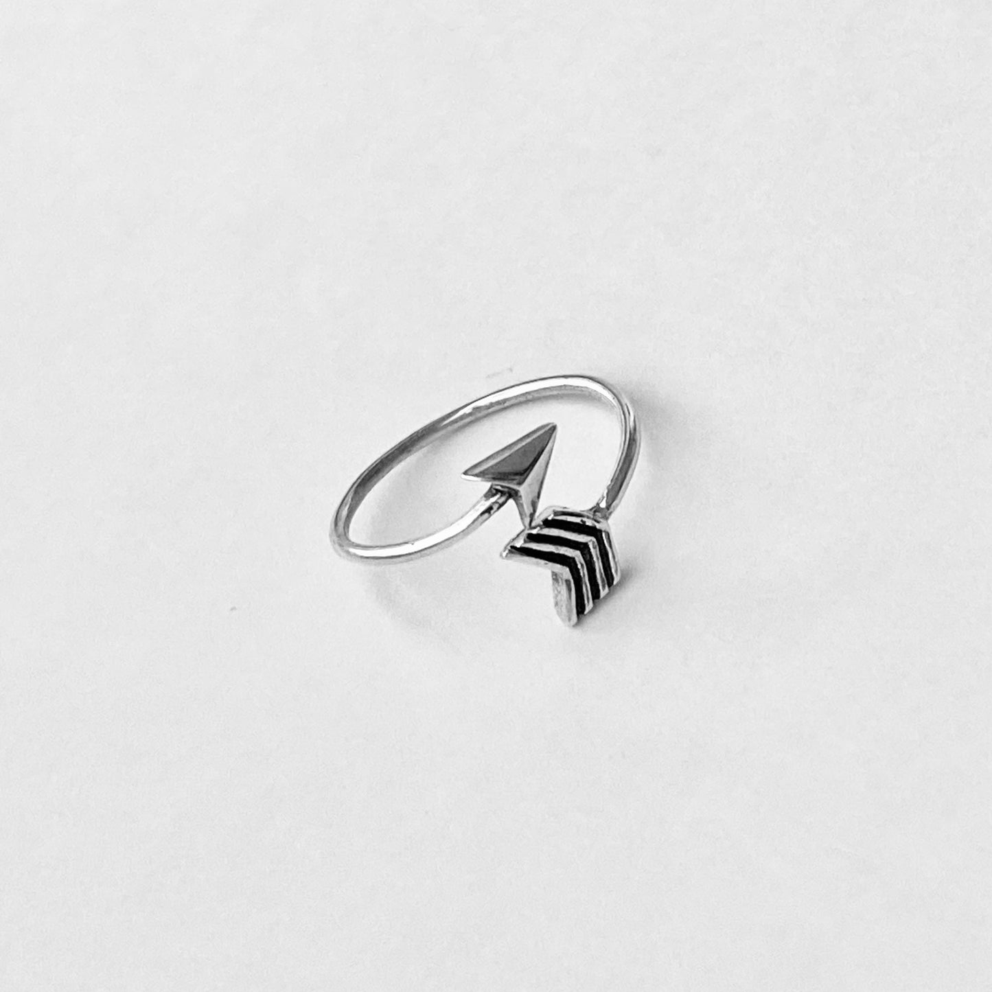 Sterling Silver Thin Wraparound Arrow Toe Ring, Delicate Bow and Arrow Silver Rings