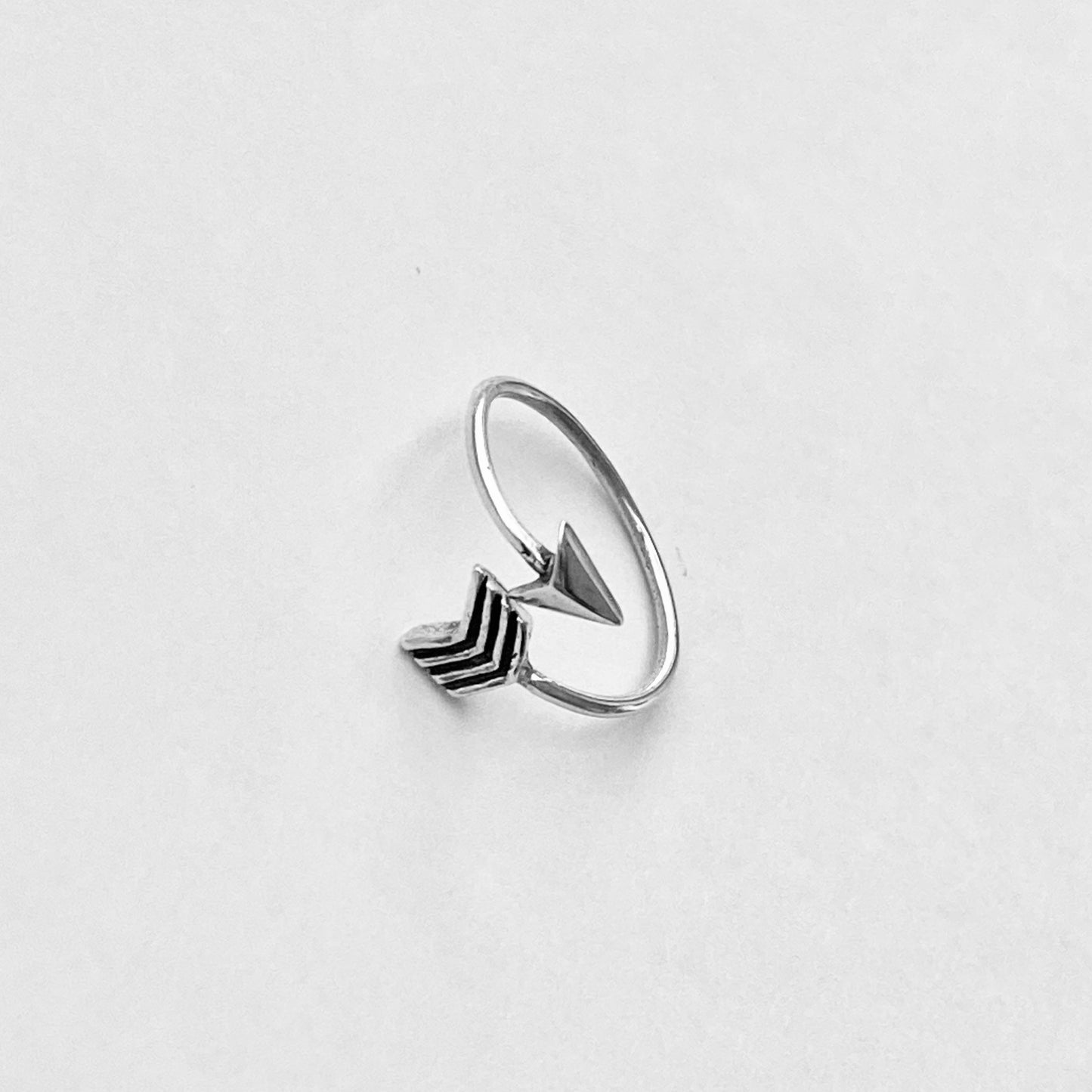 Sterling Silver Thin Wraparound Arrow Toe Ring, Delicate Bow and Arrow Silver Rings