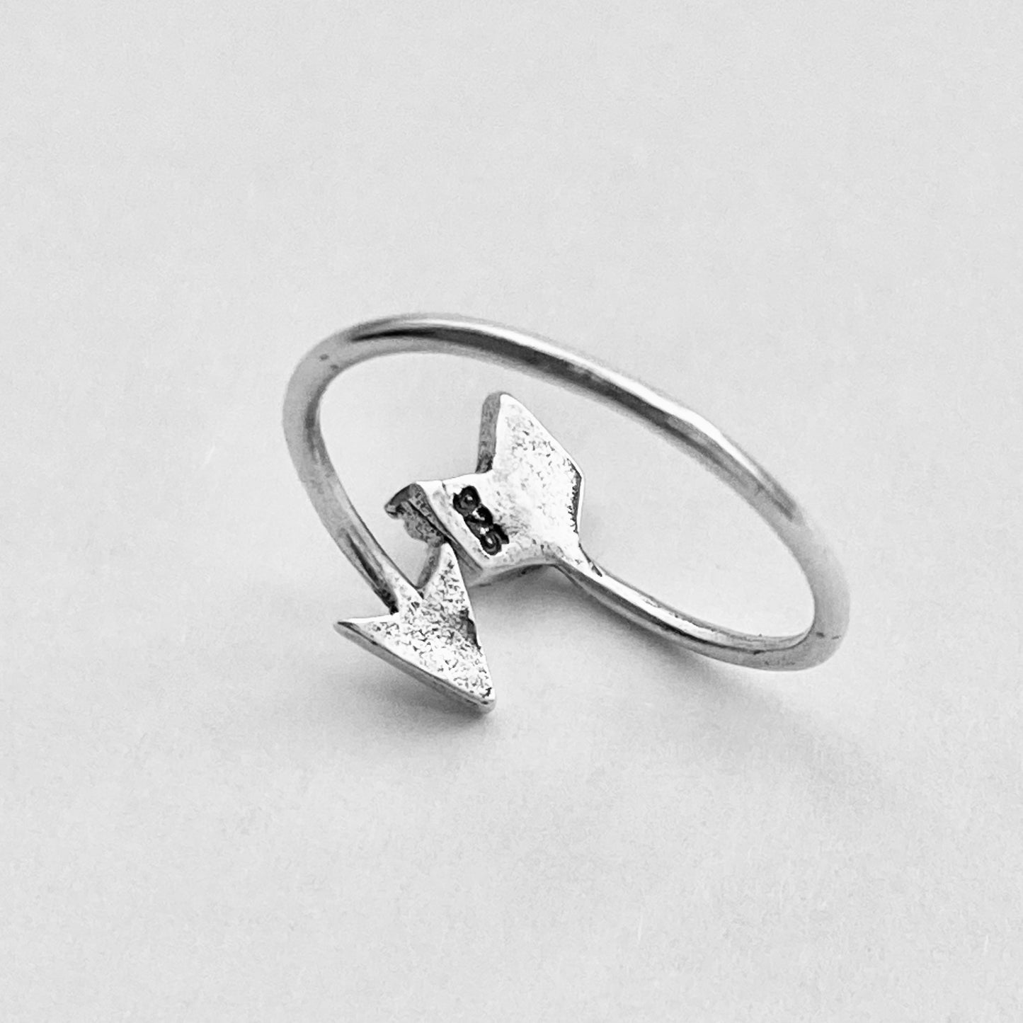 Sterling Silver Thin Wraparound Arrow Toe Ring, Delicate Bow and Arrow Silver Rings