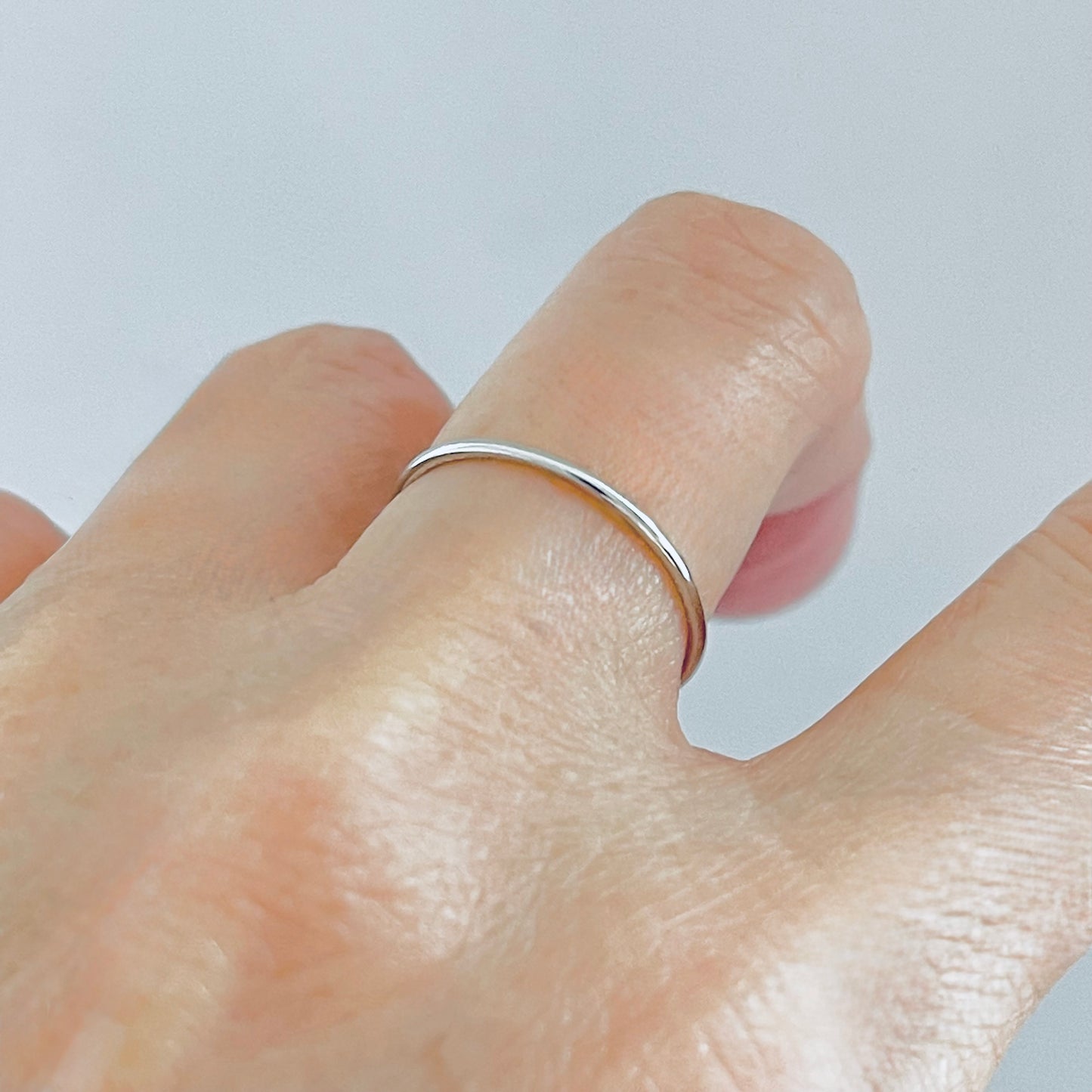 925 Sterling Silver Plain 1mm Thin Band | Dainty Stackable Wedding Ring