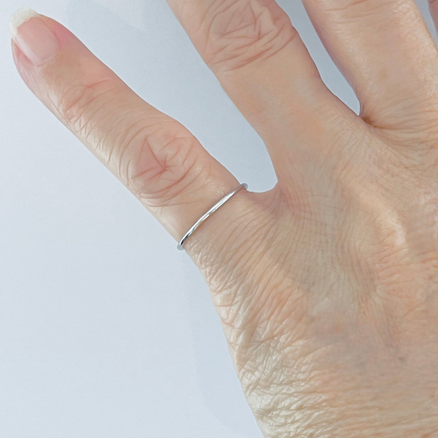925 Sterling Silver Plain 1mm Thin Band | Dainty Stackable Wedding Ring