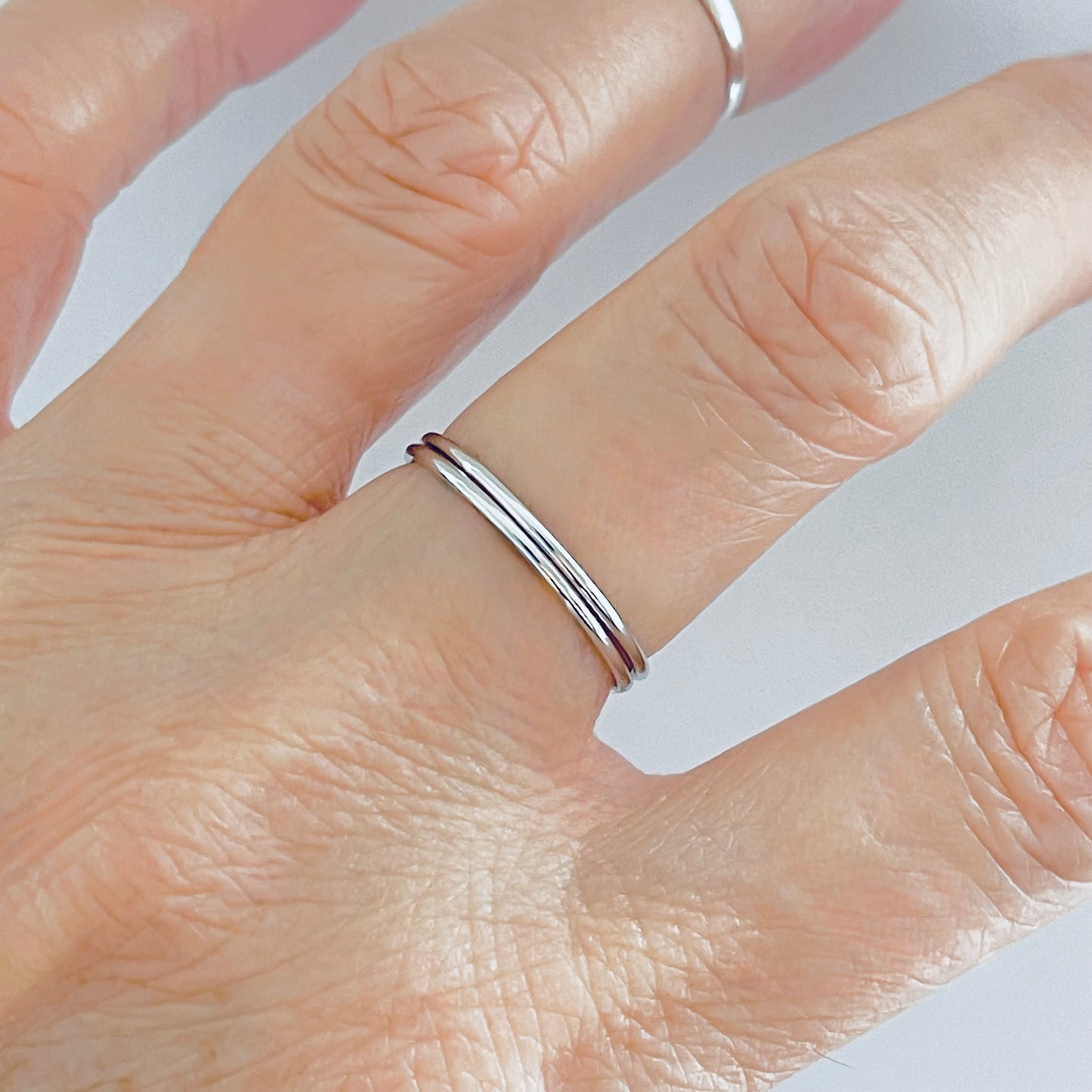 925 Sterling Silver Plain 1mm Thin Band | Dainty Stackable Wedding Ring