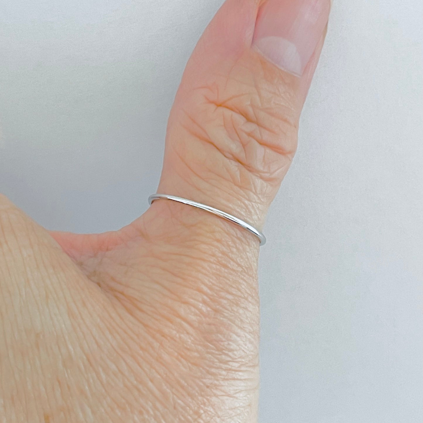 925 Sterling Silver Plain 1mm Thin Band | Dainty Stackable Wedding Ring