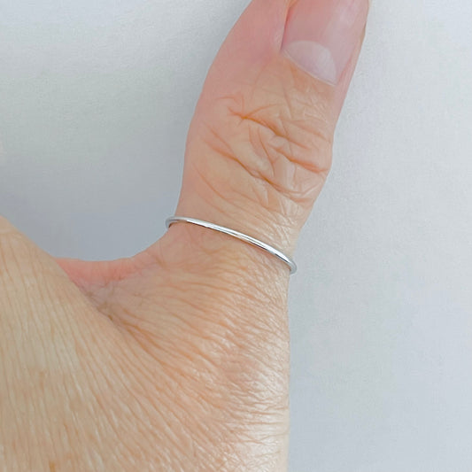 925 Sterling Silver Plain 1mm Thin Band | Dainty Stackable Wedding Ring