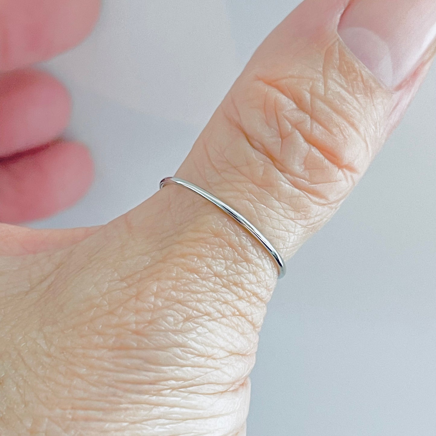 925 Sterling Silver Plain 1mm Thin Band | Dainty Stackable Wedding Ring