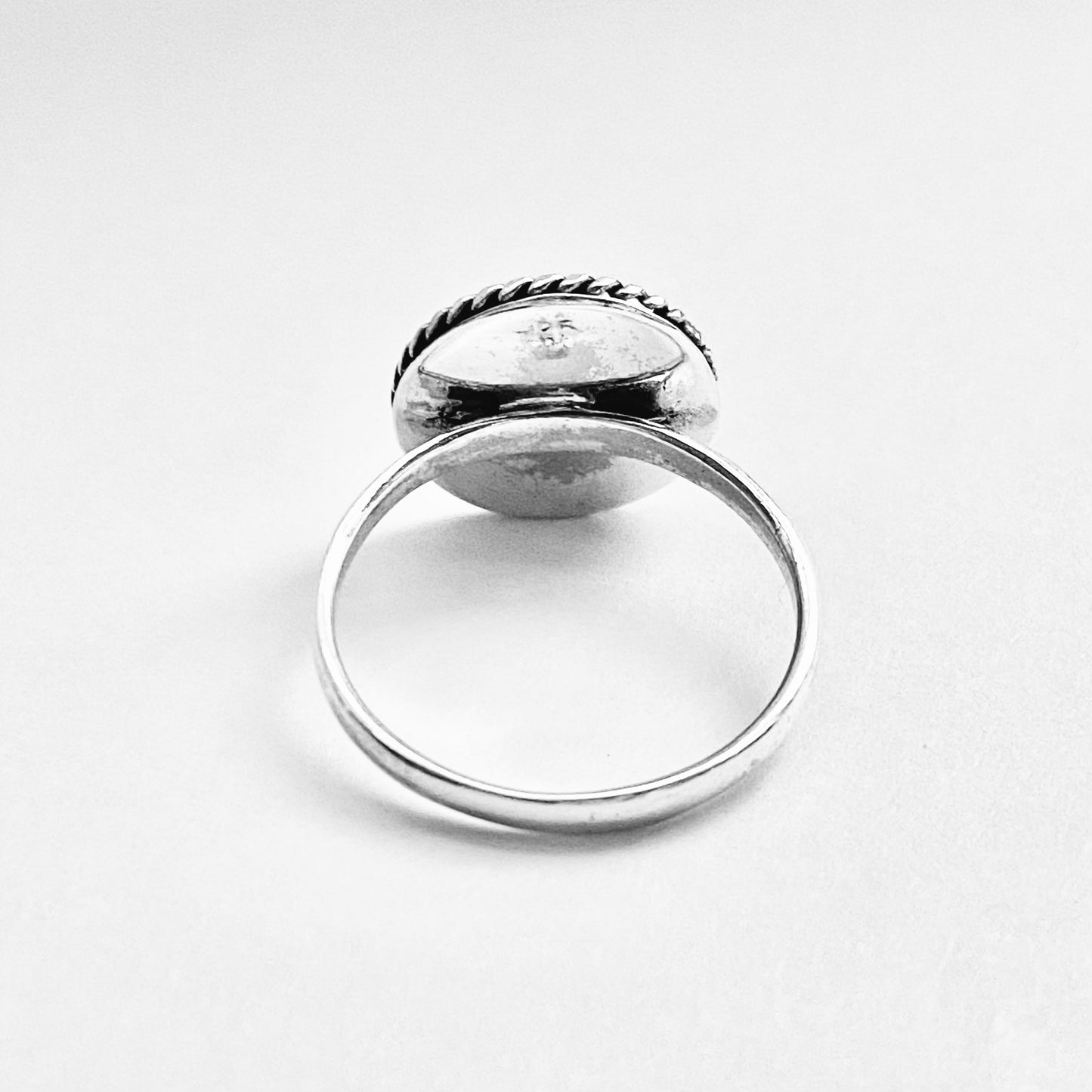 Sterling Silver Round Yin and Yang Ring with Rope, Yoga Ring, Silver Rings, Balance of Life