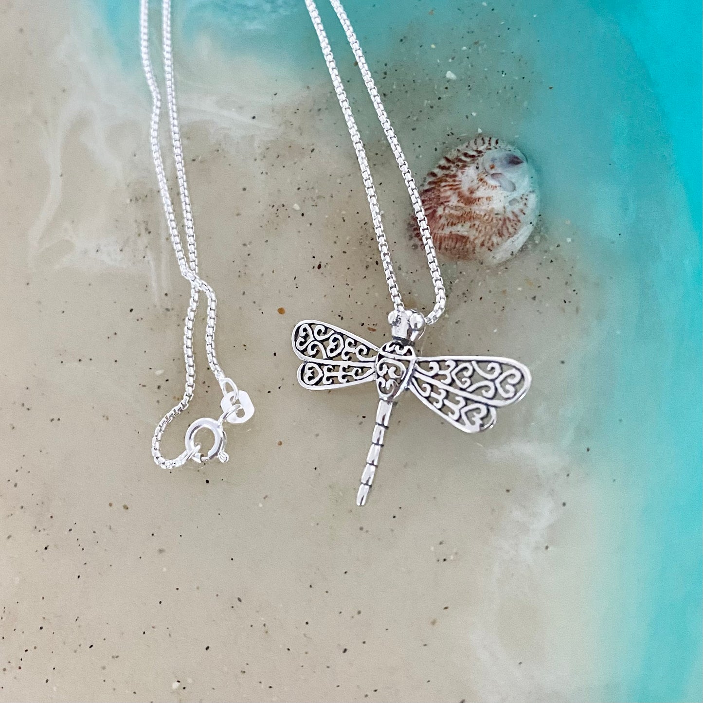 Sterling Silver Filigree Dragonfly Necklace, Spirit Bug Necklace, Silver Necklaces