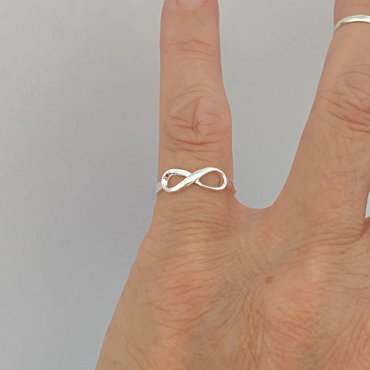 Sterling Silver Small Infinity Ring, Promise Ring, Love Rings, Lazy 8 Ring,