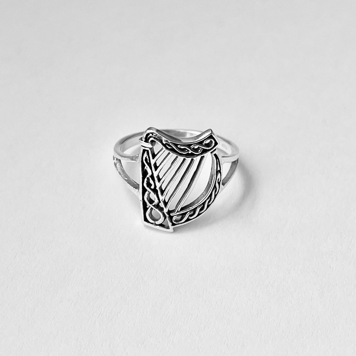 Harp Musical Instrument Sterling Silver Ring, Orchestra Ring, Silver Angel Rings, Jazz Ring