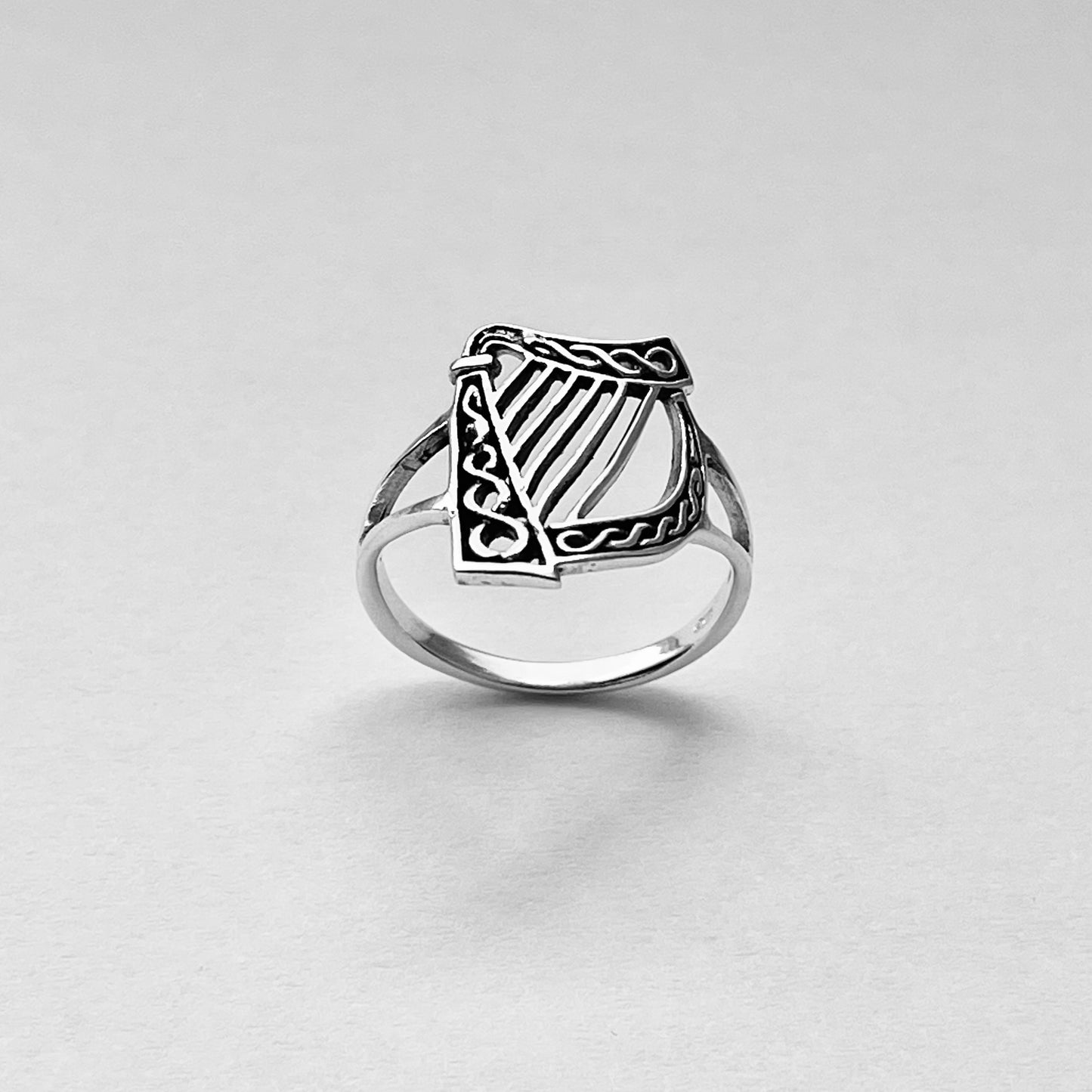 Harp Musical Instrument Sterling Silver Ring, Orchestra Ring, Silver Angel Rings, Jazz Ring