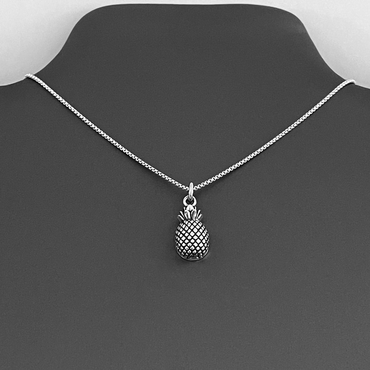 Sterling Silver Dainty Pineapple Necklace, Tree Necklace, Fruits, Silver Necklaces