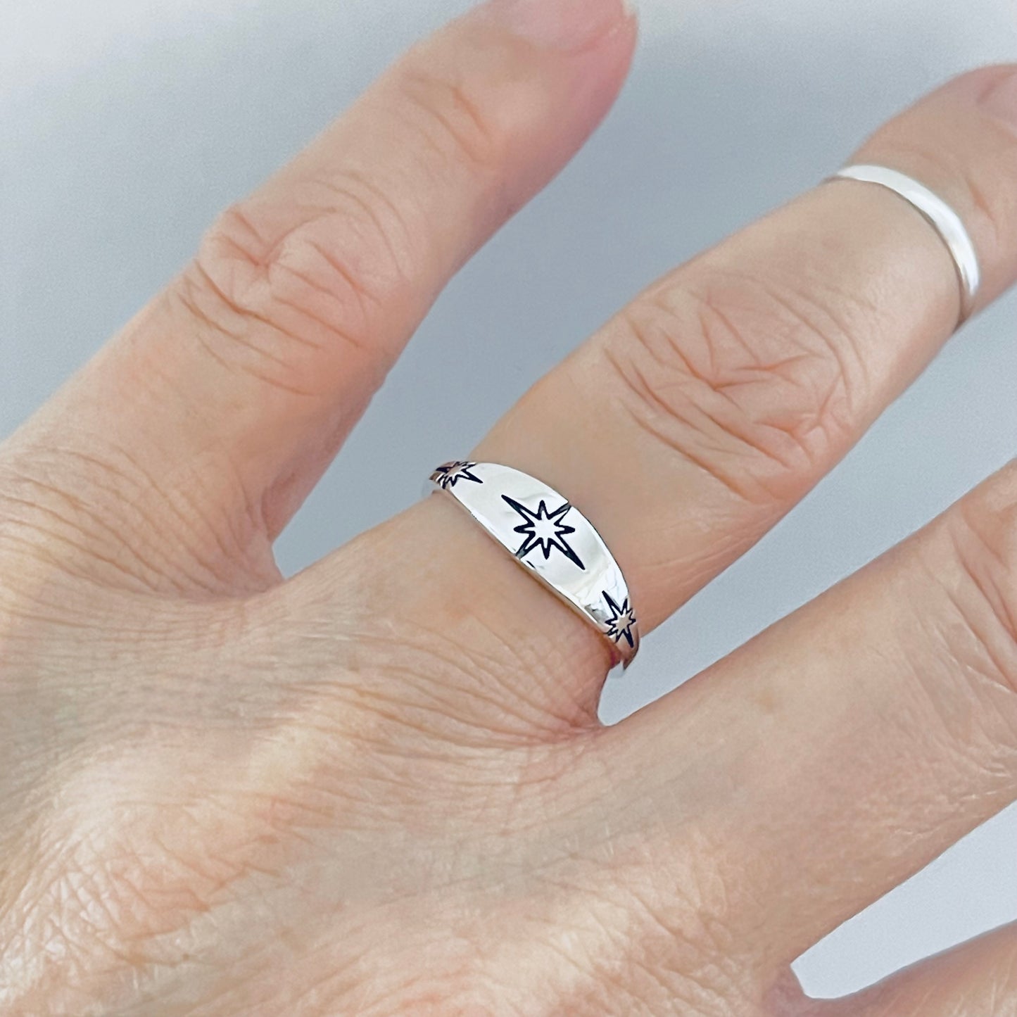 Sterling Silver Twinkle Star Ring, Minimalist Ring, Silver Rings, Shooting Stars