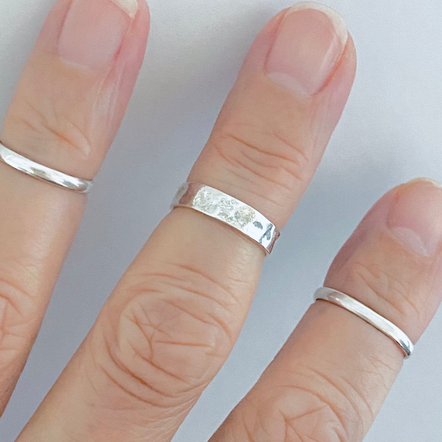 Sterling Silver Hammered Band Toe Ring, Silver Rings, Silver Bands