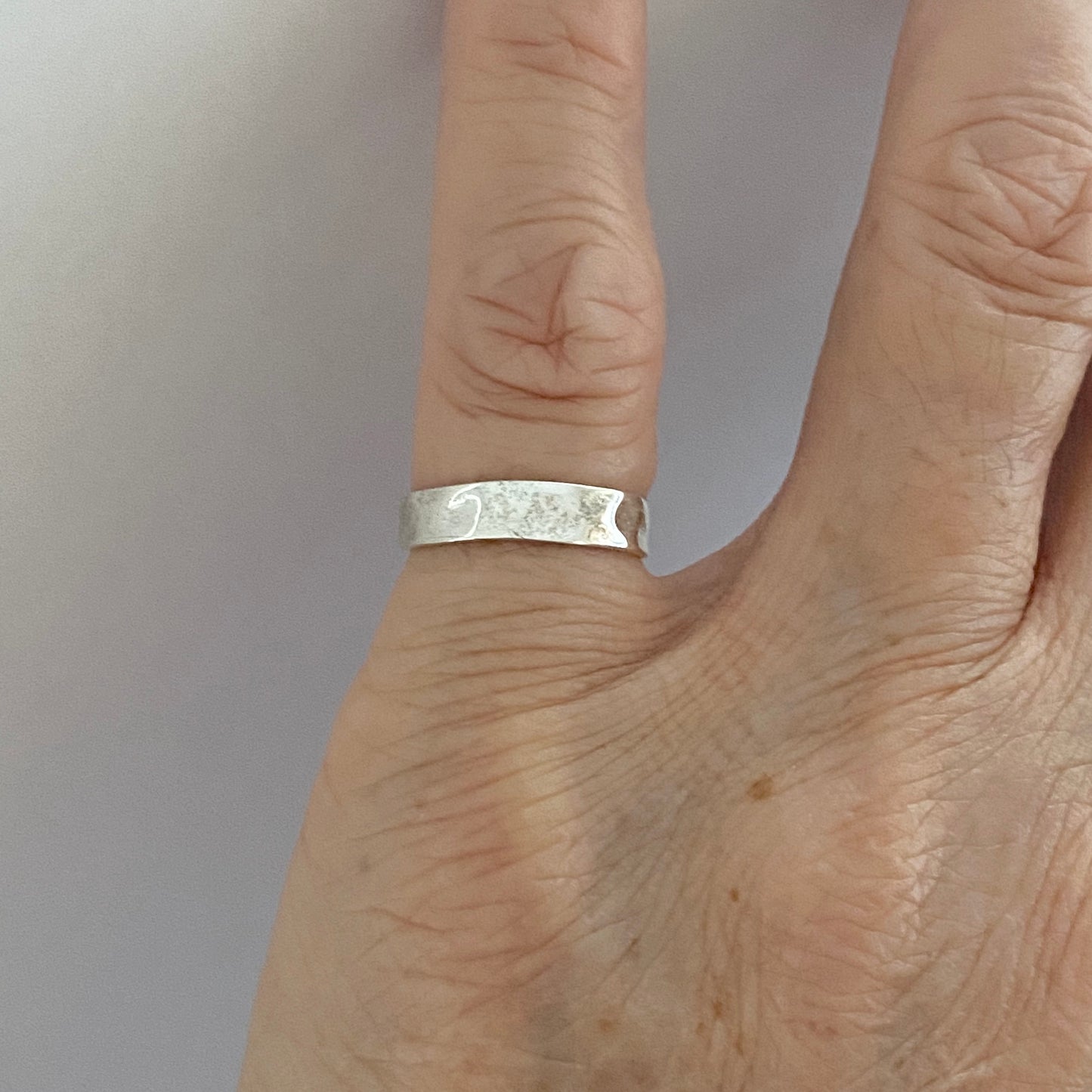 Sterling Silver Hammered Band Toe Ring, Silver Rings, Silver Bands