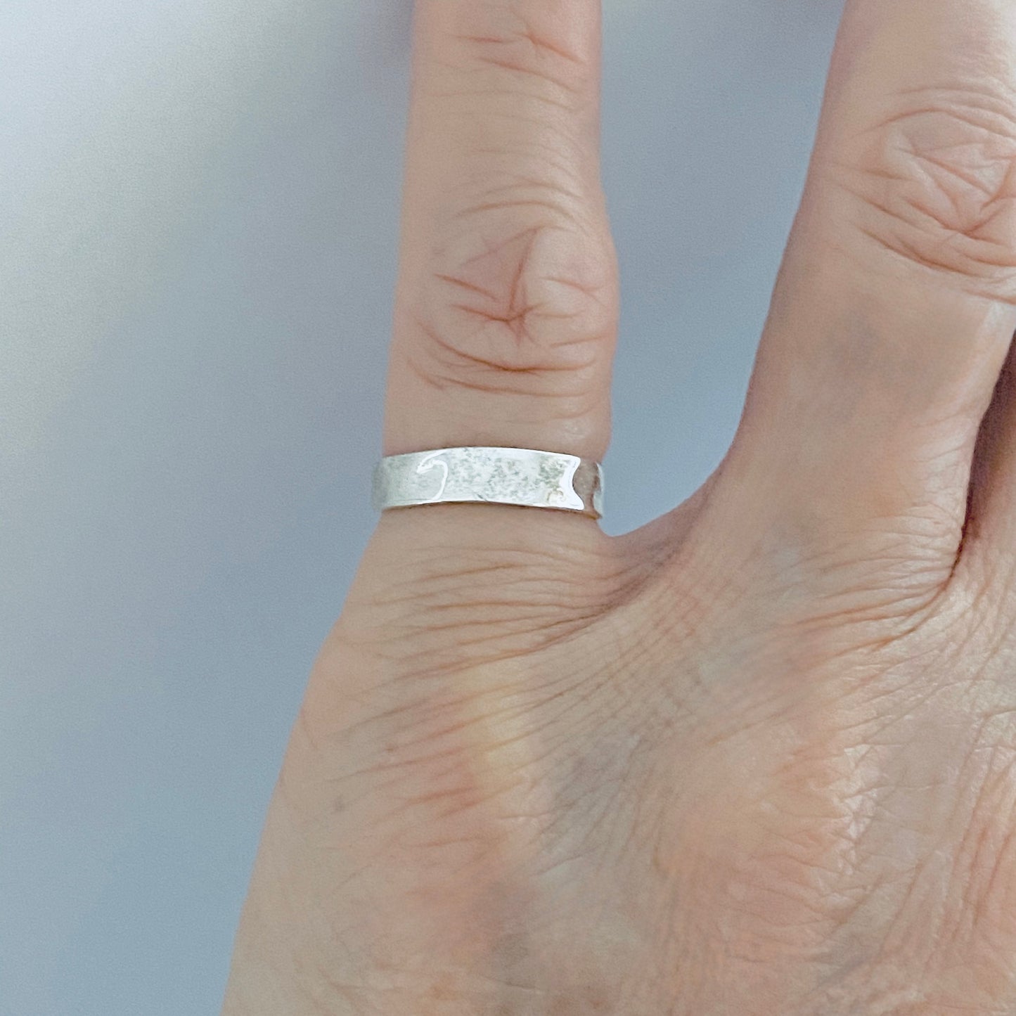 Sterling Silver Hammered Band Toe Ring, Silver Rings, Silver Bands
