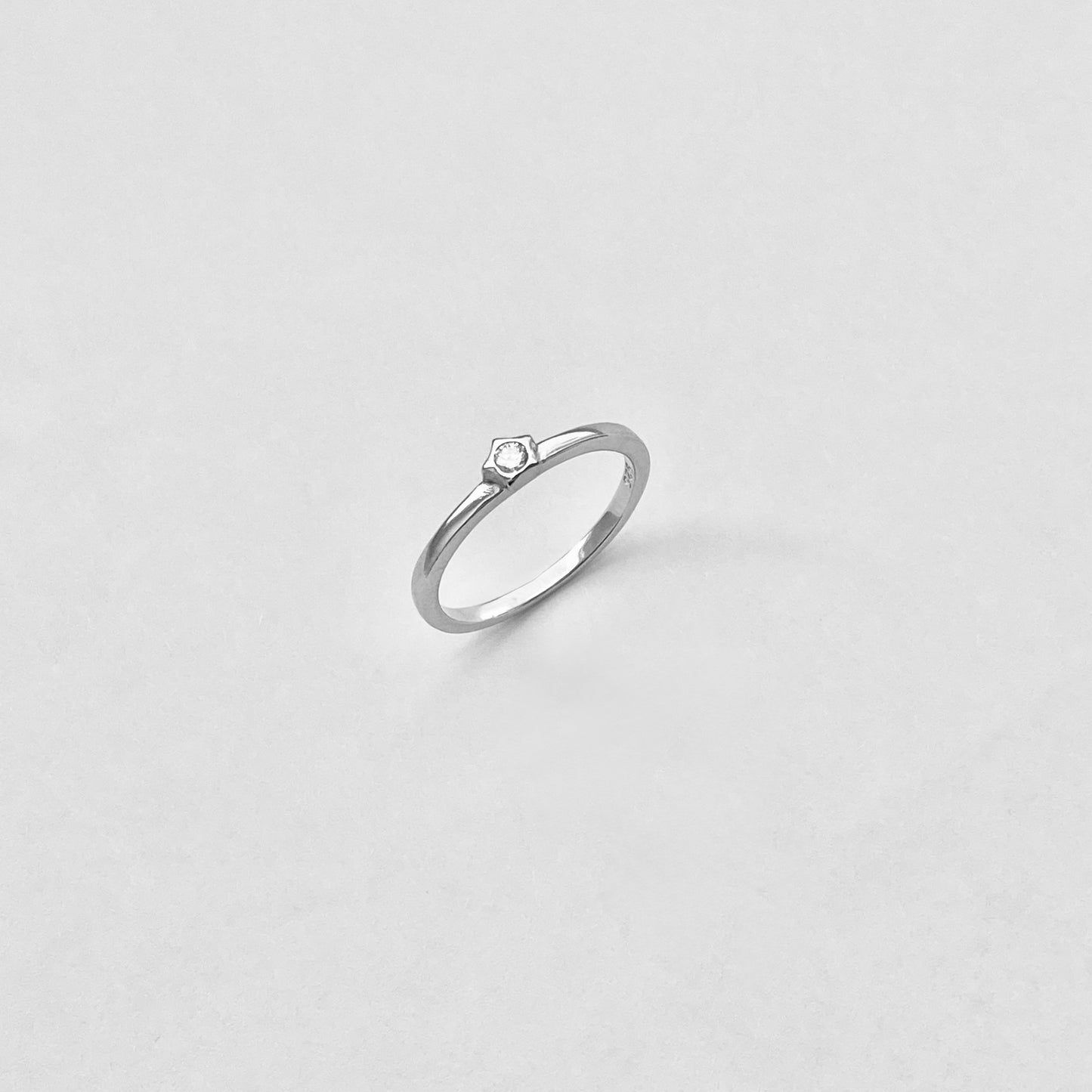 925 Sterling Silver Little CZ Star Ring | Dainty Simple Stone Silver Rings