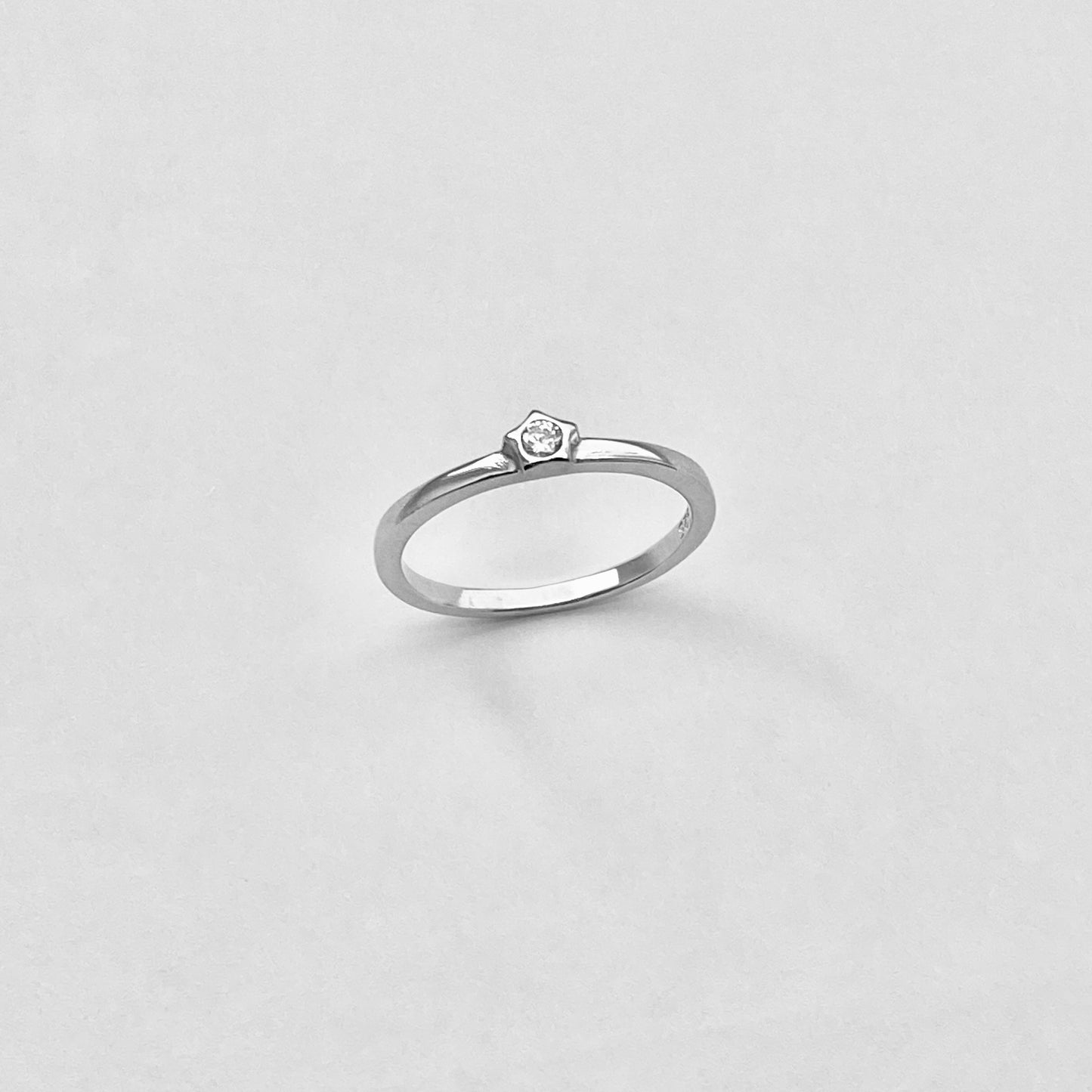 925 Sterling Silver Little CZ Star Ring | Dainty Simple Stone Silver Rings