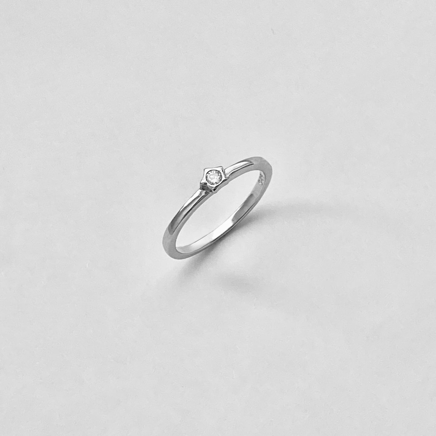 925 Sterling Silver Little CZ Star Ring | Dainty Simple Stone Silver Rings
