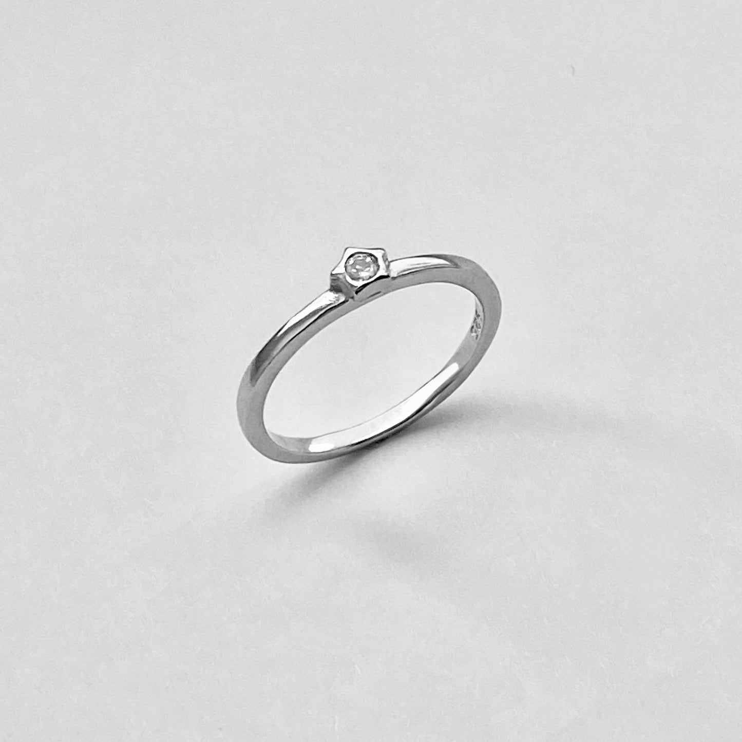 925 Sterling Silver Little CZ Star Ring | Dainty Simple Stone Silver Rings