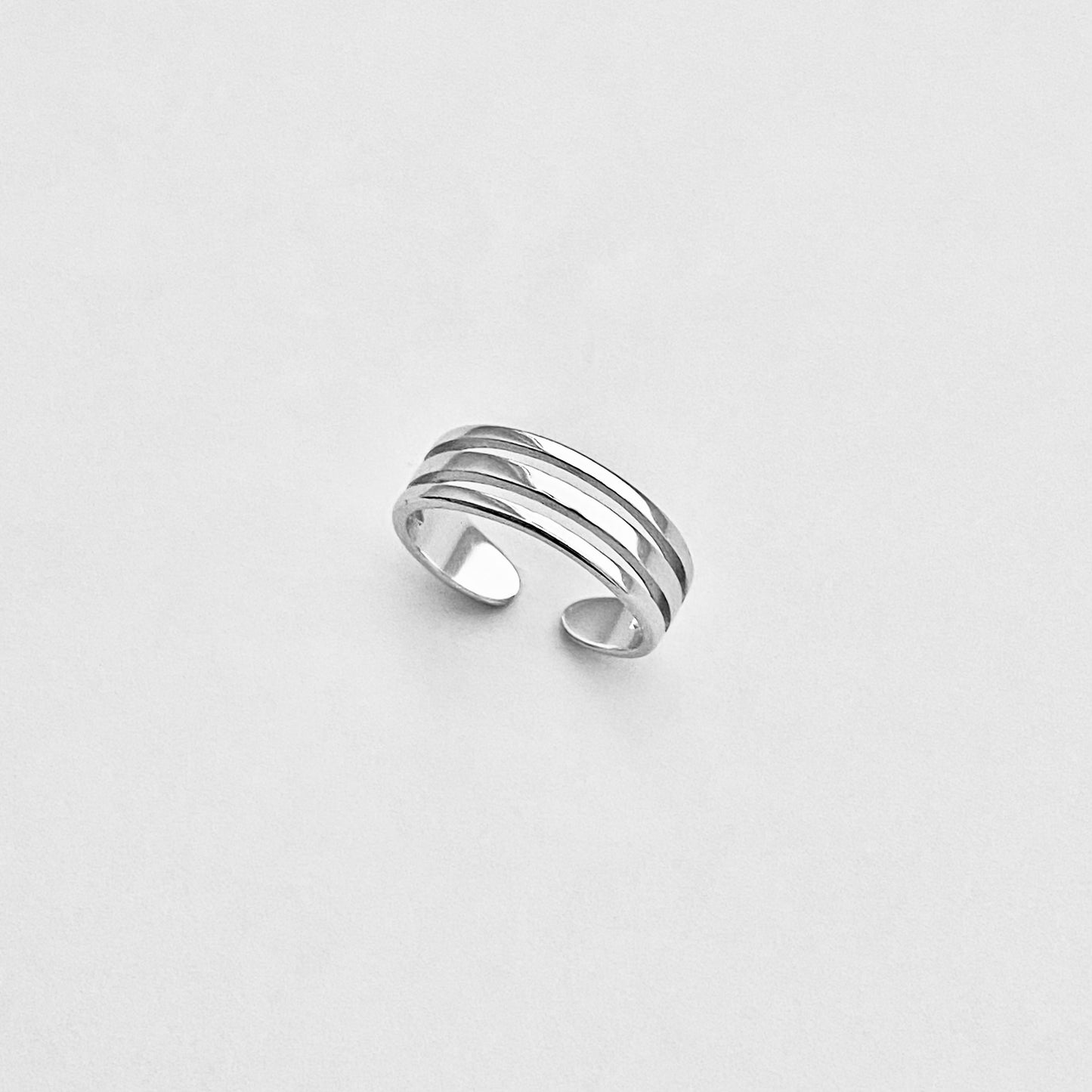 925 Sterling Silver Triple Band Toe Ring | Adjustable Midi Silver Rings
