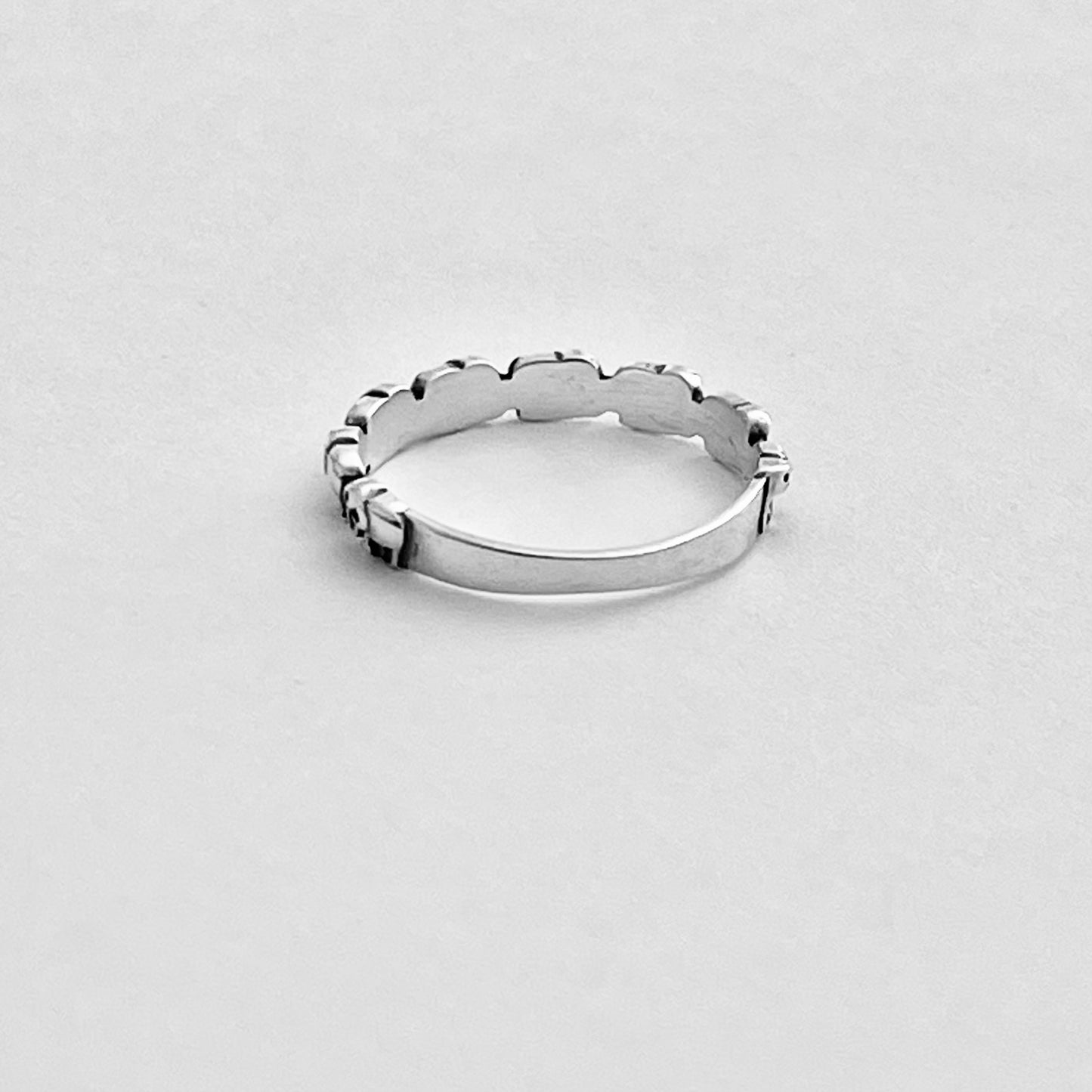 925 Sterling Silver Mini Elephants Band Ring | Good Luck Stackable Animal Silver Rings