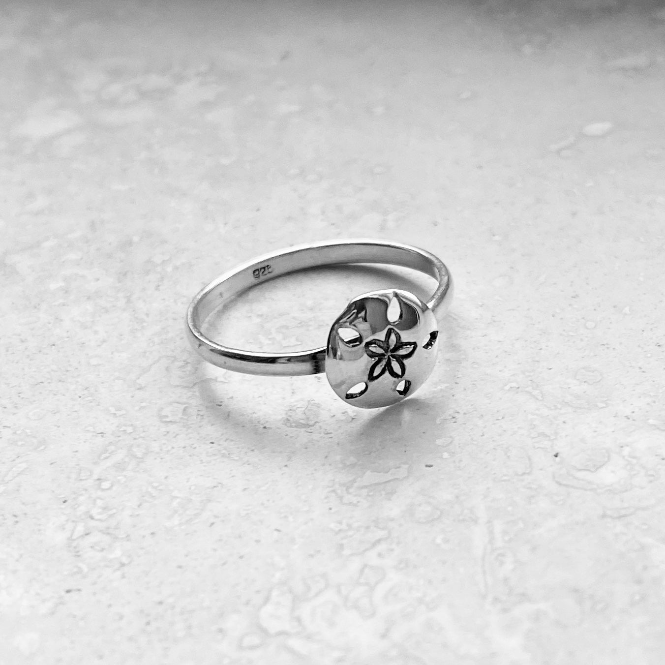 Sterling Silver Sand Dollar Ring, Star Ring, Silver Rings, Ocean Ring