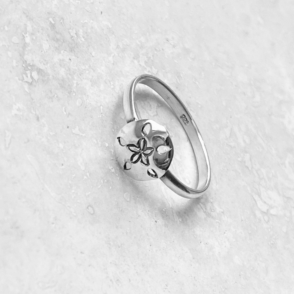 Sterling Silver Sand Dollar Ring, Star Ring, Silver Rings, Ocean Ring