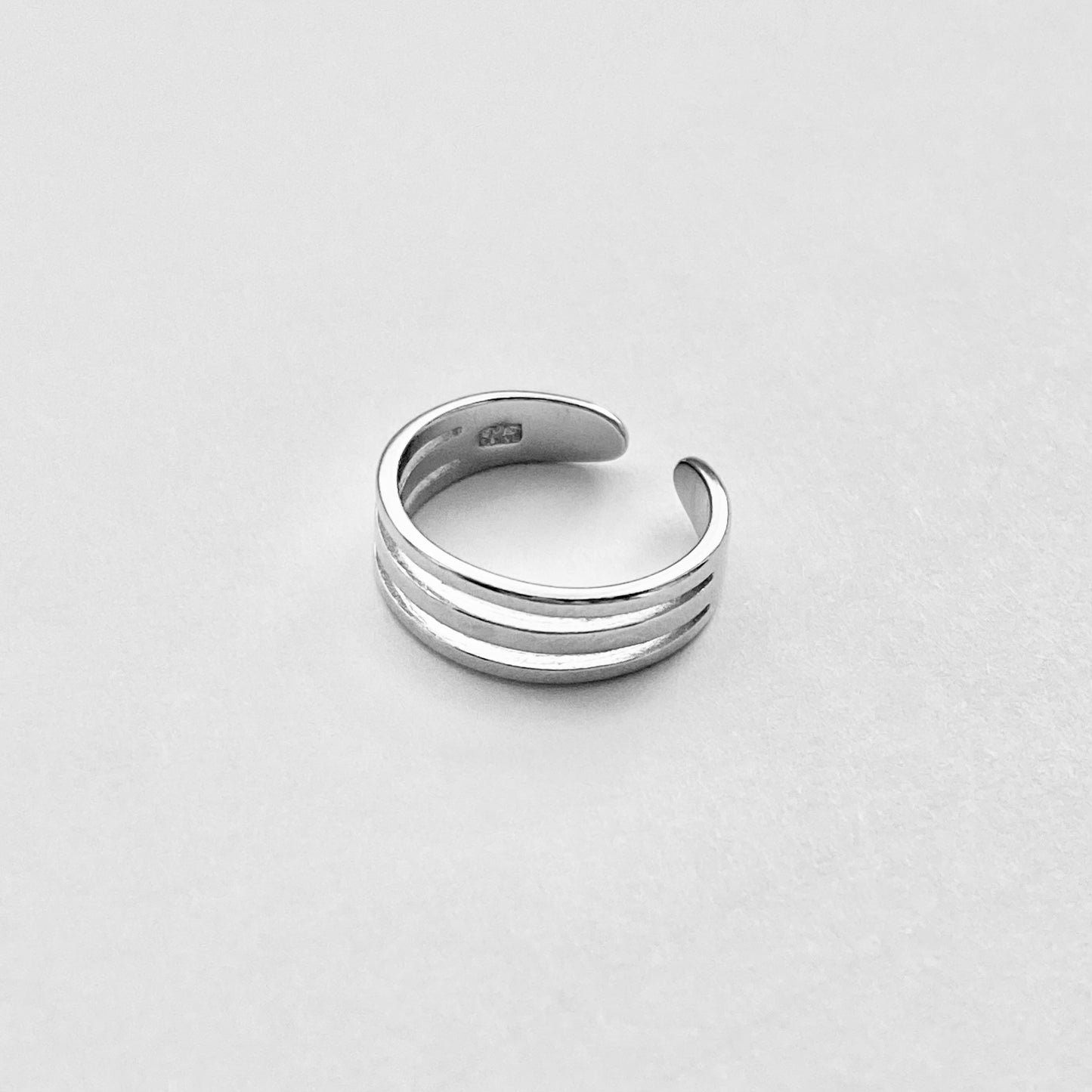 925 Sterling Silver Triple Band Toe Ring | Adjustable Midi Silver Rings