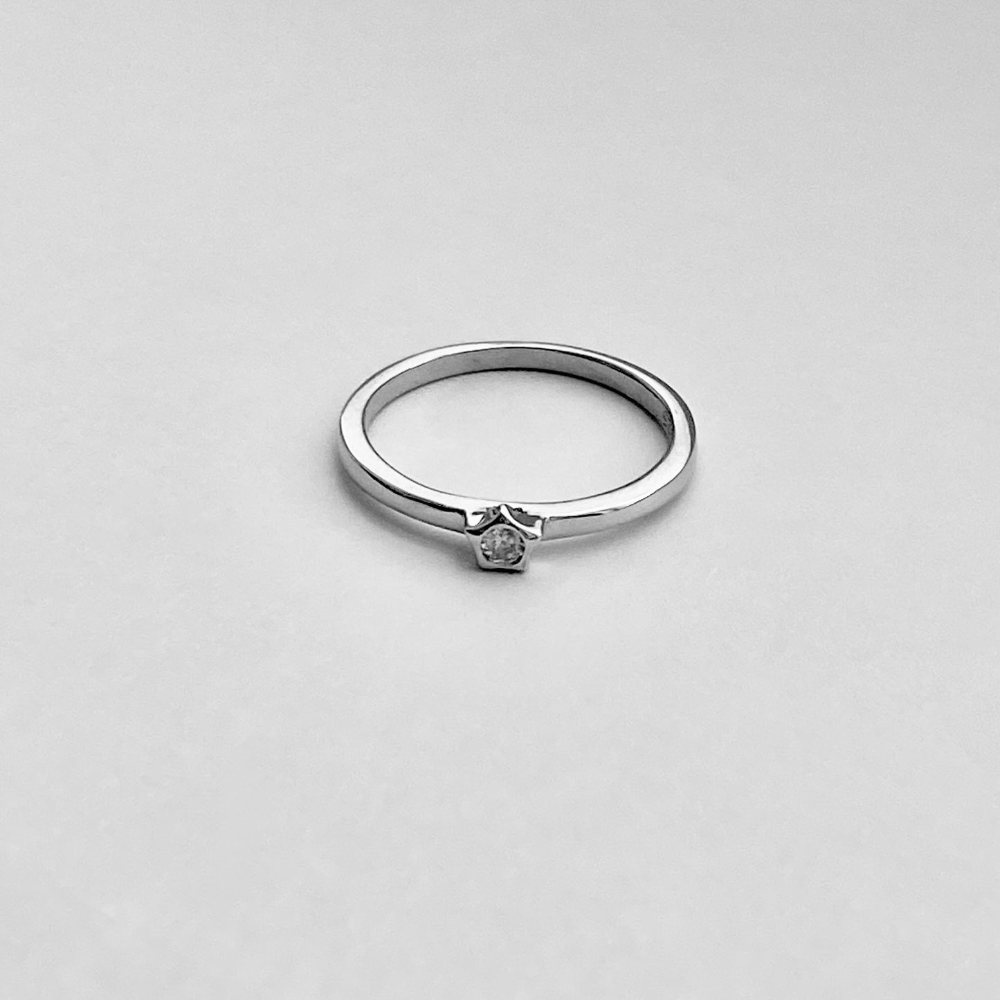 925 Sterling Silver Little CZ Star Ring | Dainty Simple Stone Silver Rings