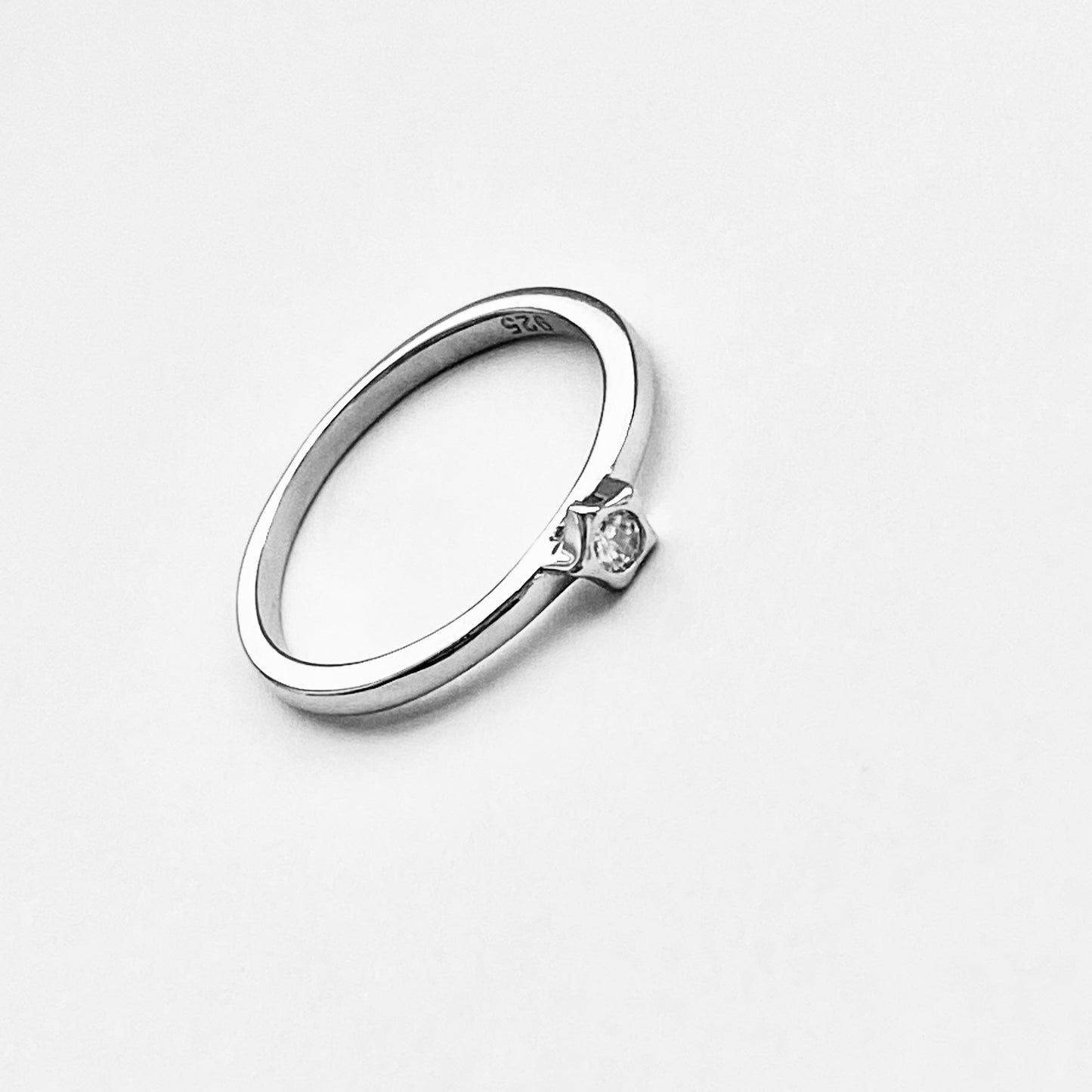 925 Sterling Silver Little CZ Star Ring | Dainty Simple Stone Silver Rings