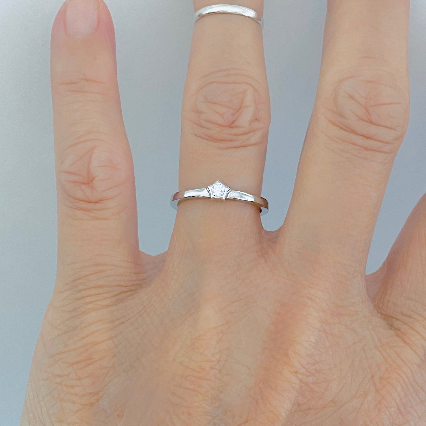 925 Sterling Silver Little CZ Star Ring | Dainty Simple Stone Silver Rings