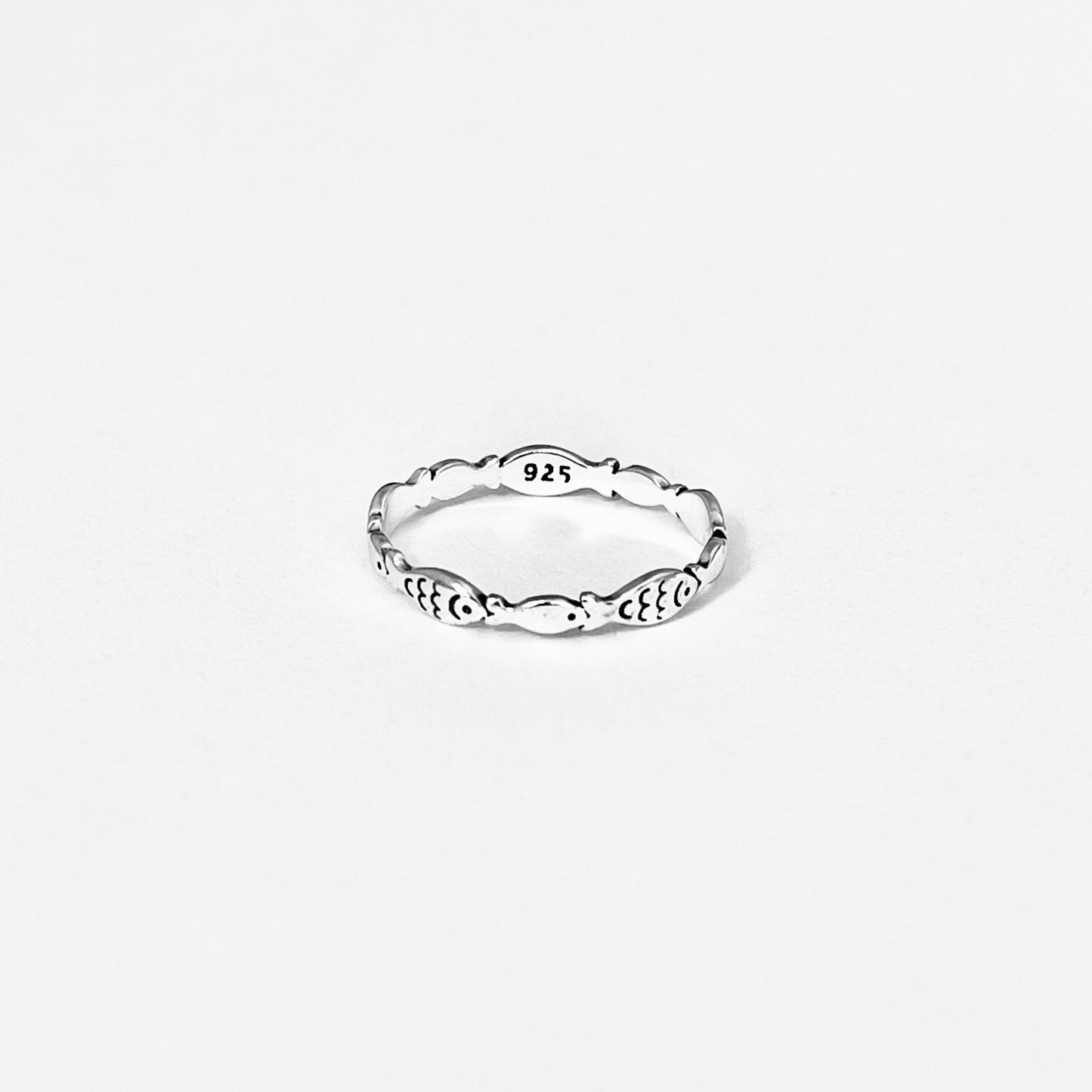Sterling Silver Little Dainty Eternity Fish Band Ring | Christian & Ocean-Inspired Jewelry