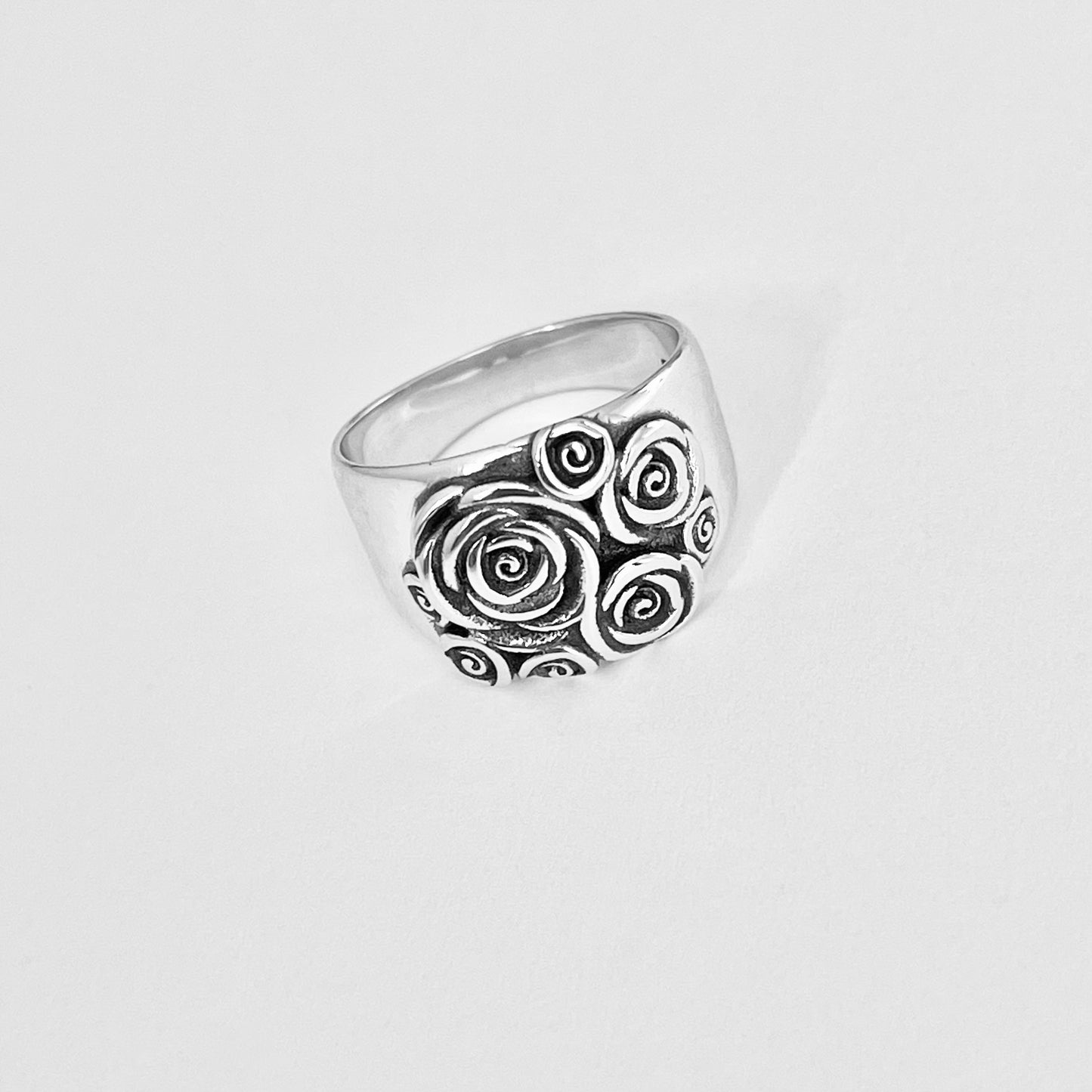 Sterling Silver Bouquet of Roses Ring, Silver Rings, Love Rose Flower