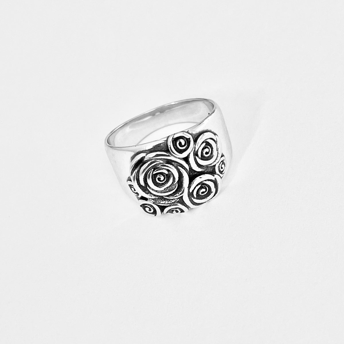 925 Sterling Silver Statement Bouquet of Roses Ring | Love Rose Flower Silver Rings
