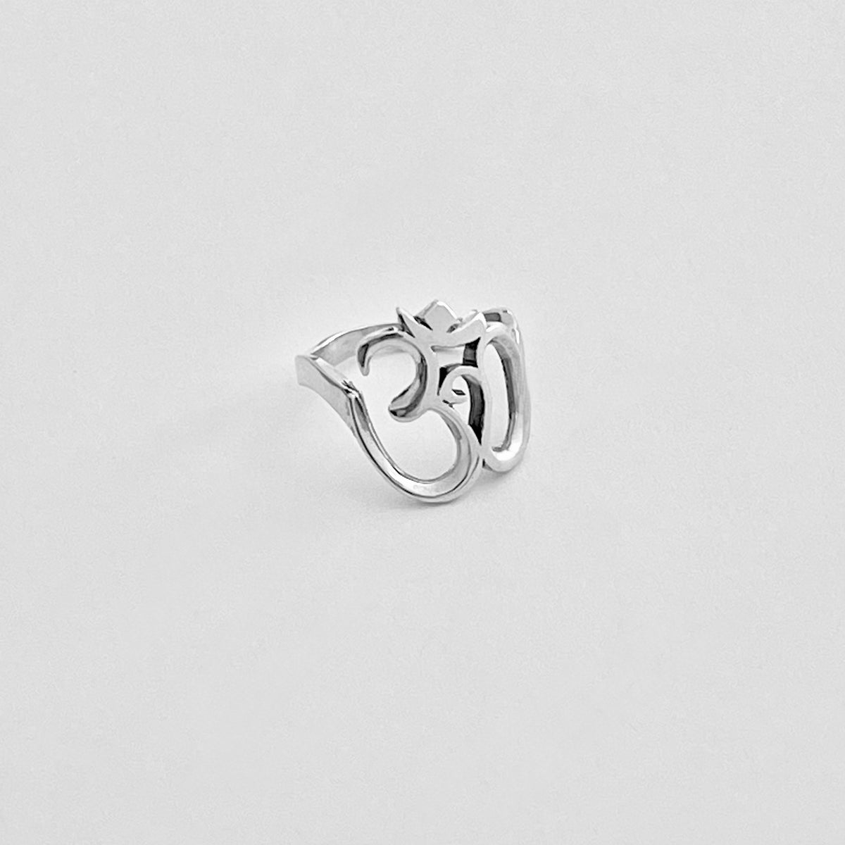 925 Sterling Silver Large OM Sign Ring | Bold Yoga Meditation Statement Silver Rings