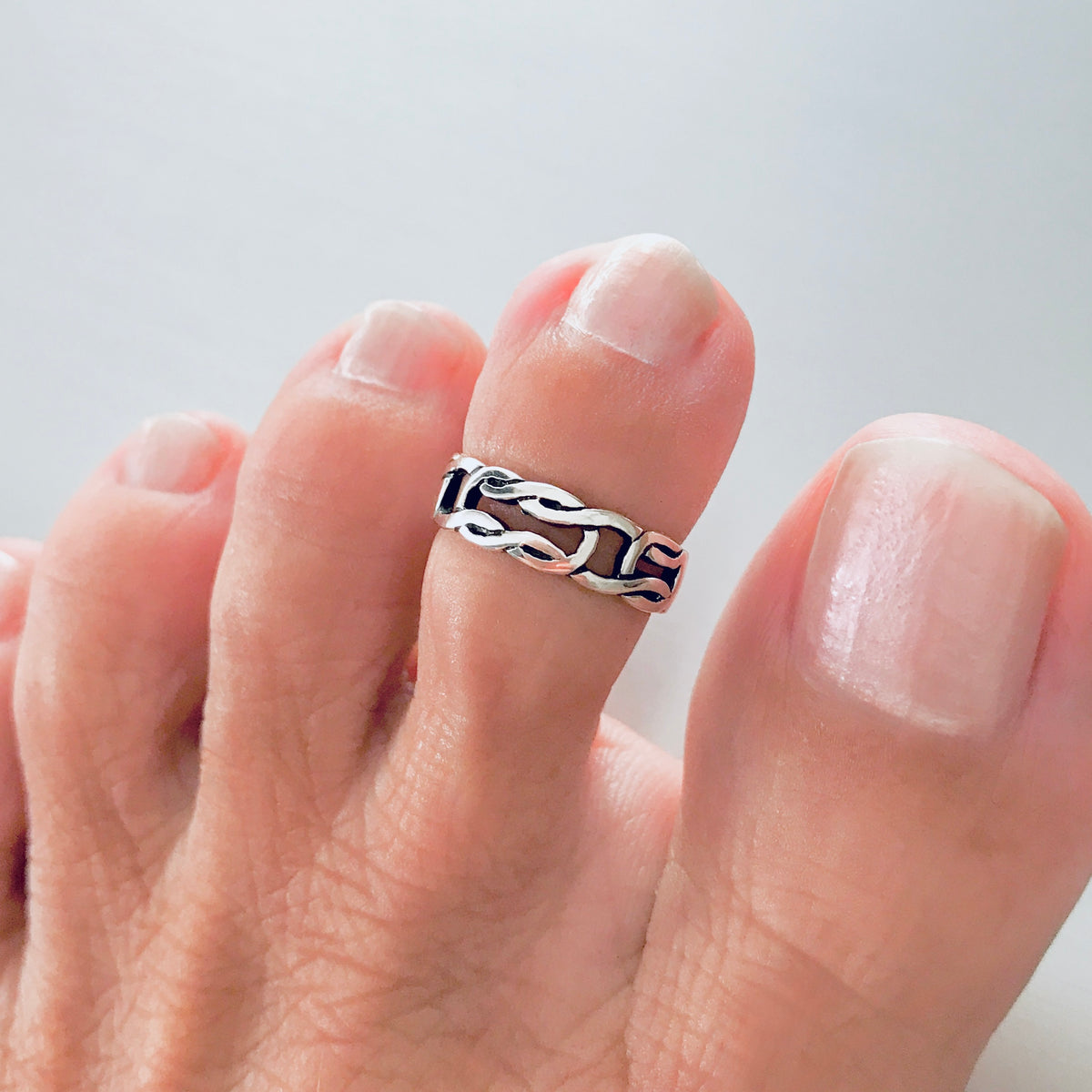 925 Sterling Silver Celtic Knot Band Toe Ring | Infinity Love Knots Silver Rings