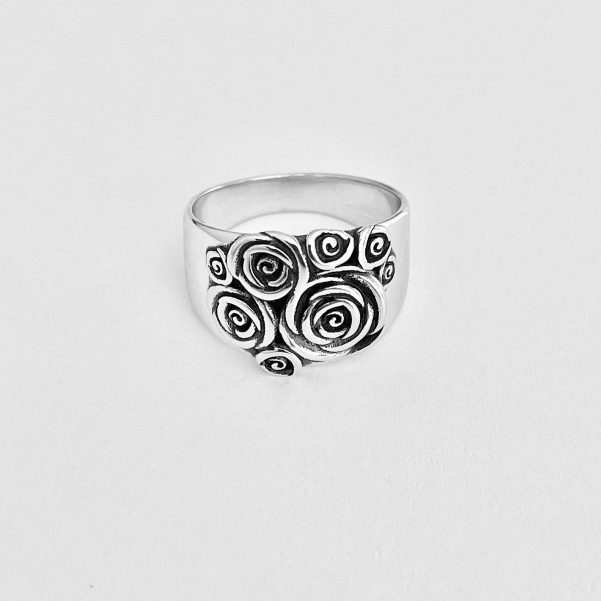 925 Sterling Silver Statement Bouquet of Roses Ring | Love Rose Flower Silver Rings