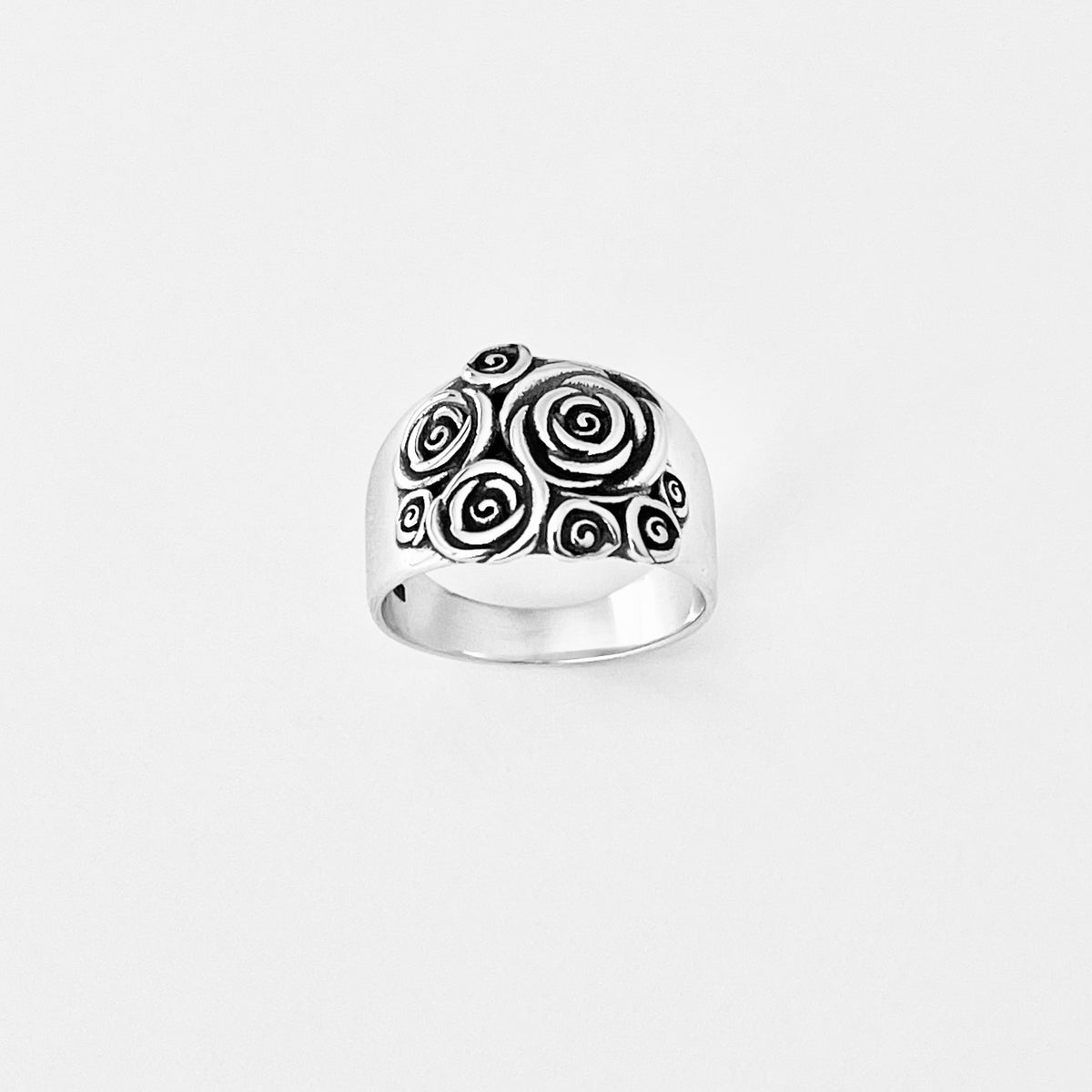 925 Sterling Silver Statement Bouquet of Roses Ring | Love Rose Flower Silver Rings