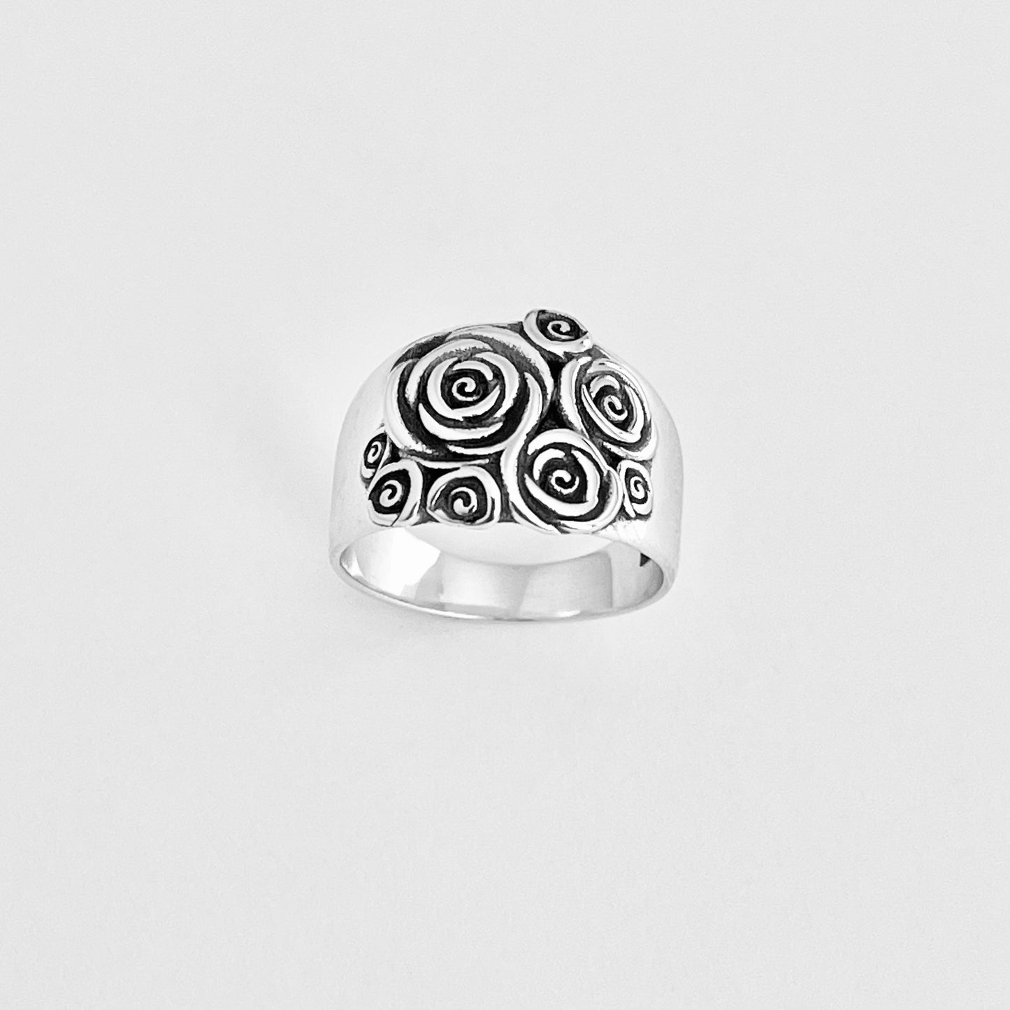Sterling Silver Bouquet of Roses Ring, Silver Rings, Love Rose Flower