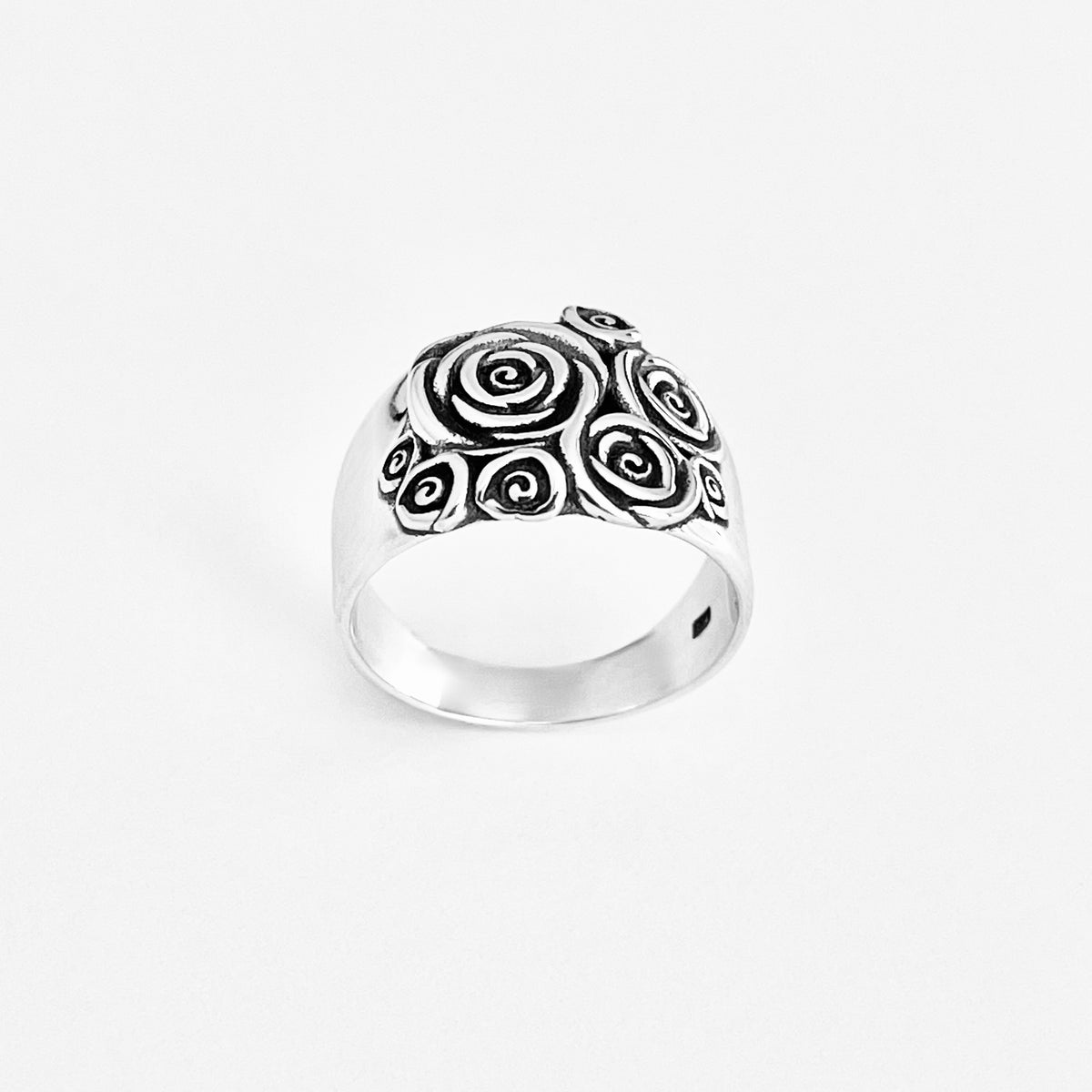 925 Sterling Silver Statement Bouquet of Roses Ring | Love Rose Flower Silver Rings