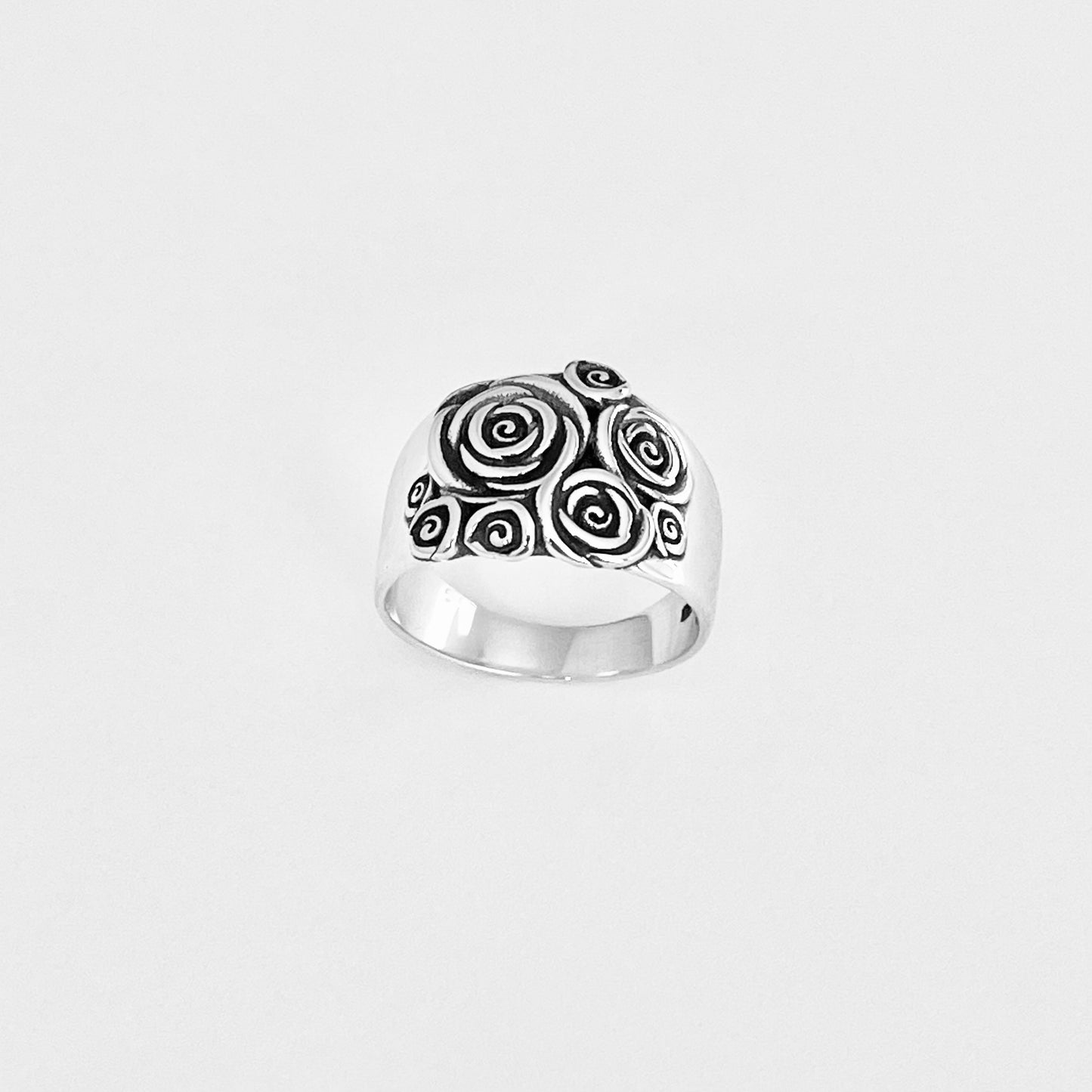 Sterling Silver Bouquet of Roses Ring, Silver Rings, Love Rose Flower