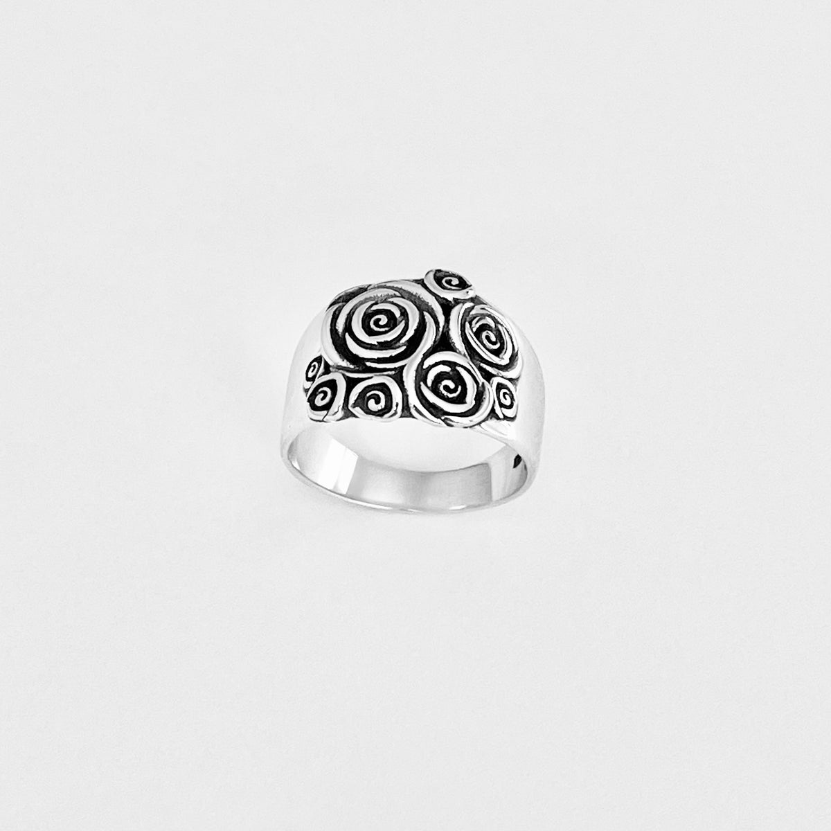 925 Sterling Silver Statement Bouquet of Roses Ring | Love Rose Flower Silver Rings