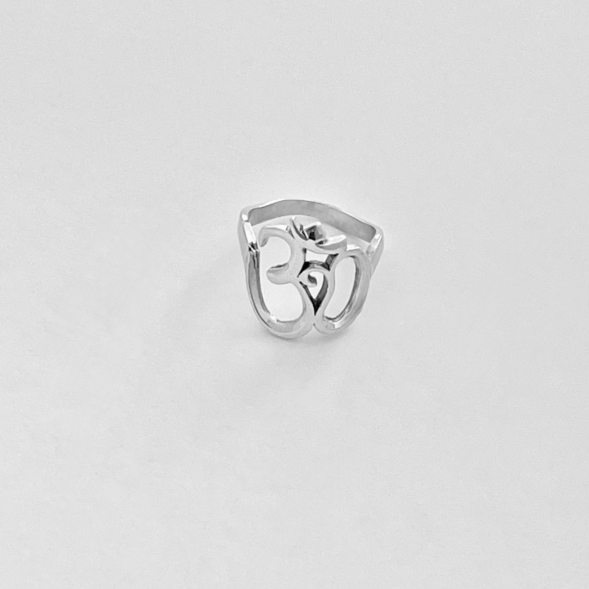 925 Sterling Silver Large OM Sign Ring | Bold Yoga Meditation Statement Silver Rings