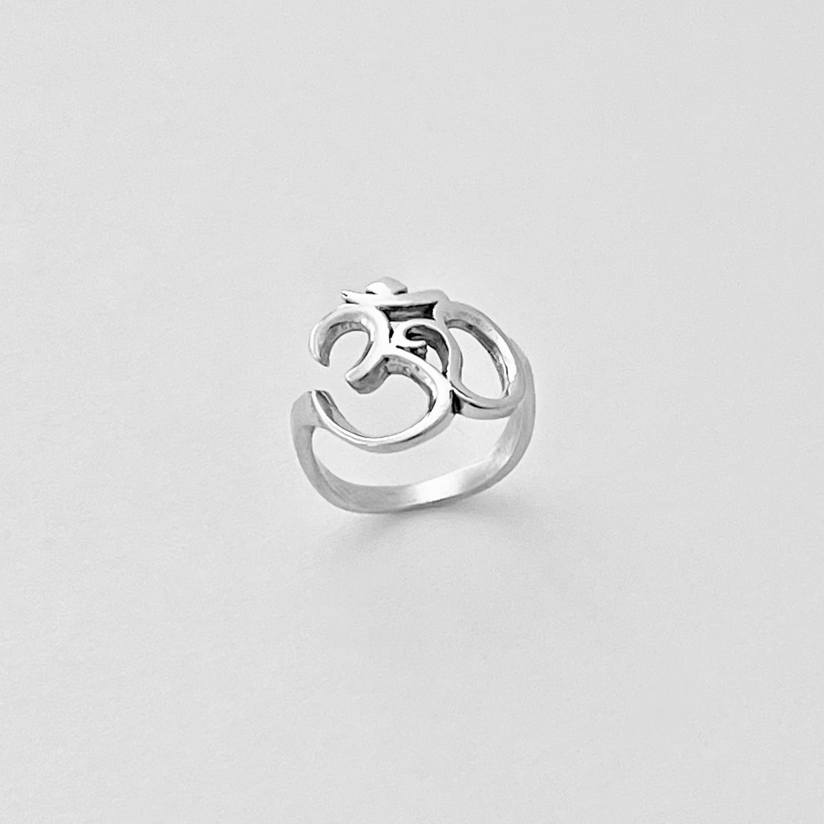 925 Sterling Silver Large OM Sign Ring | Bold Yoga Meditation Statement Silver Rings