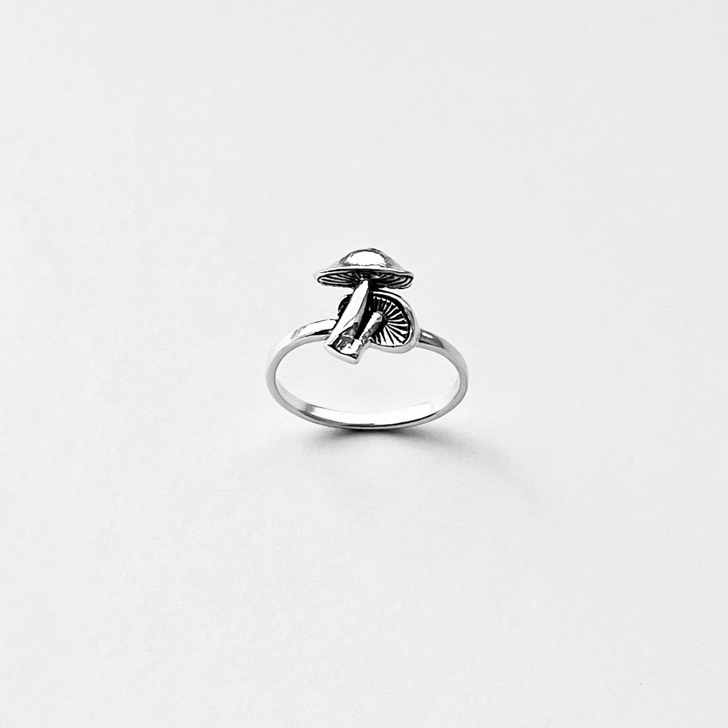 925 Sterling Silver Double Mushroom Ring | Nature Tree of Life Silver Rings