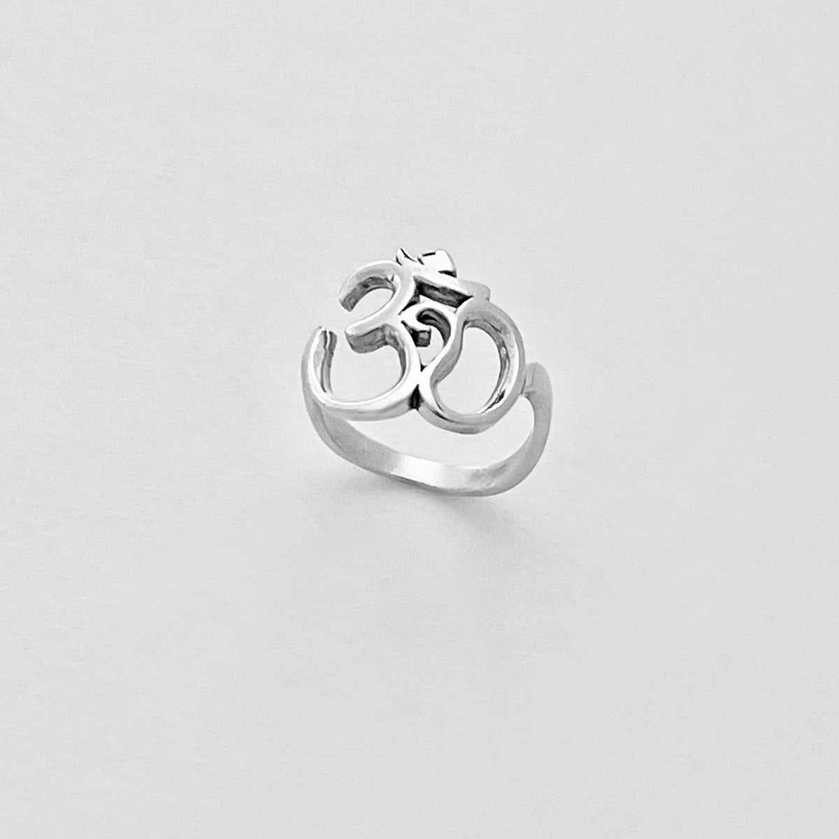 925 Sterling Silver Large OM Sign Ring | Bold Yoga Meditation Statement Silver Rings