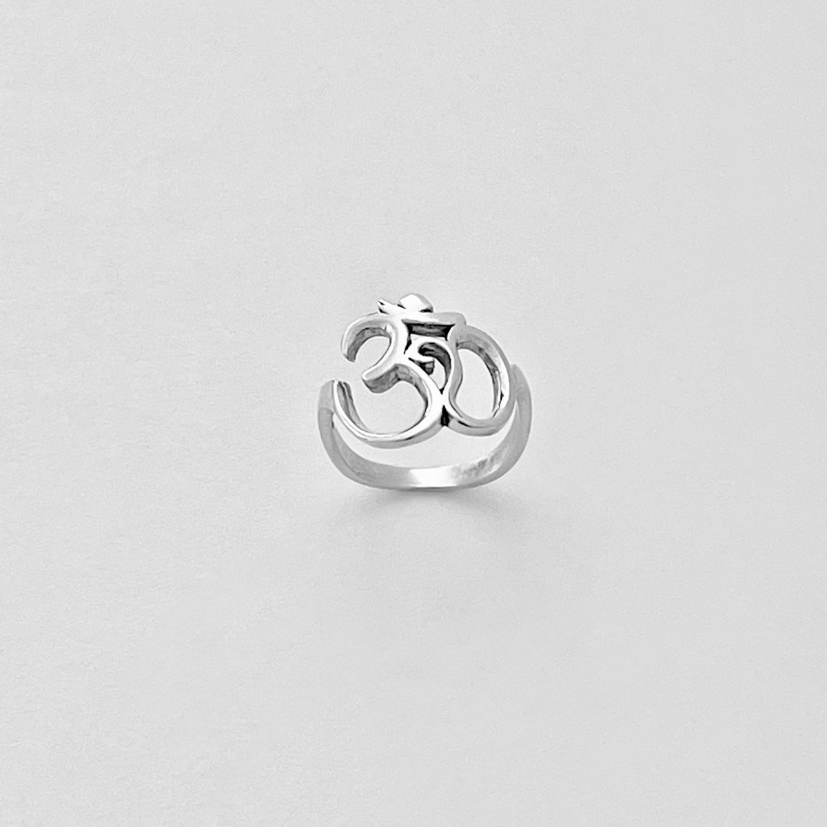 925 Sterling Silver Large OM Sign Ring | Bold Yoga Meditation Statement Silver Rings