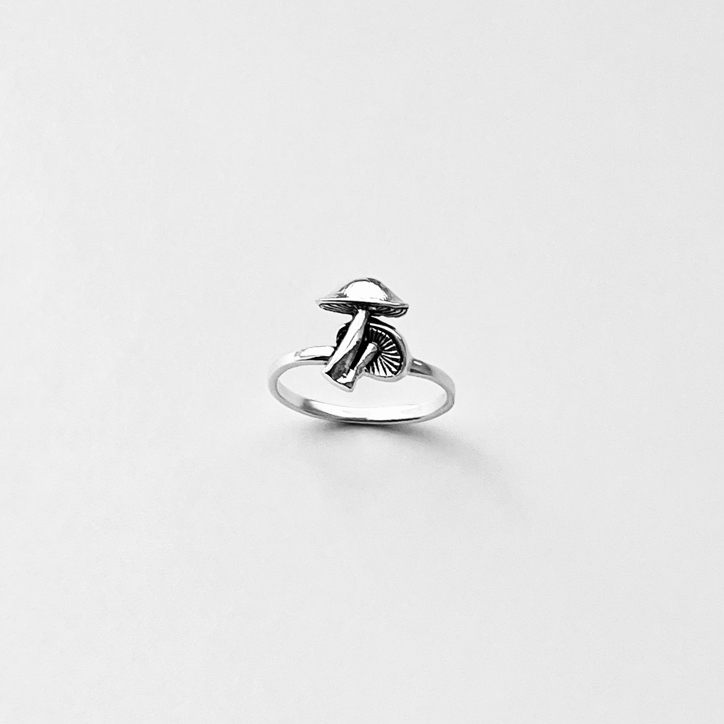 925 Sterling Silver Double Mushroom Ring | Nature Tree of Life Silver Rings