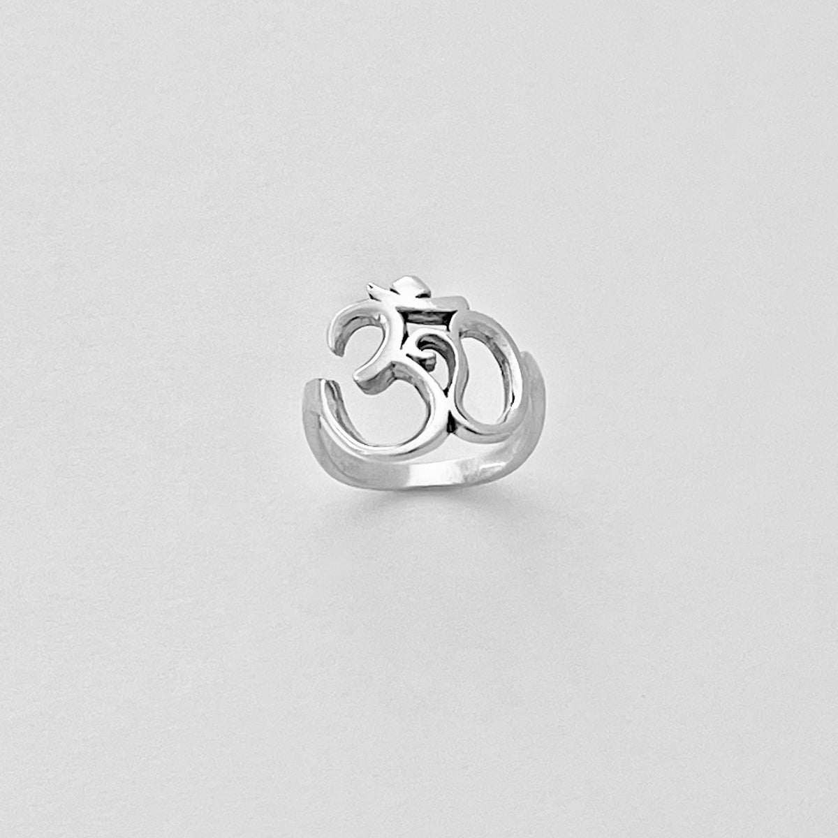 925 Sterling Silver Large OM Sign Ring | Bold Yoga Meditation Statement Silver Rings